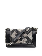 Chanel Black & White Sequin Medium Boy Bag