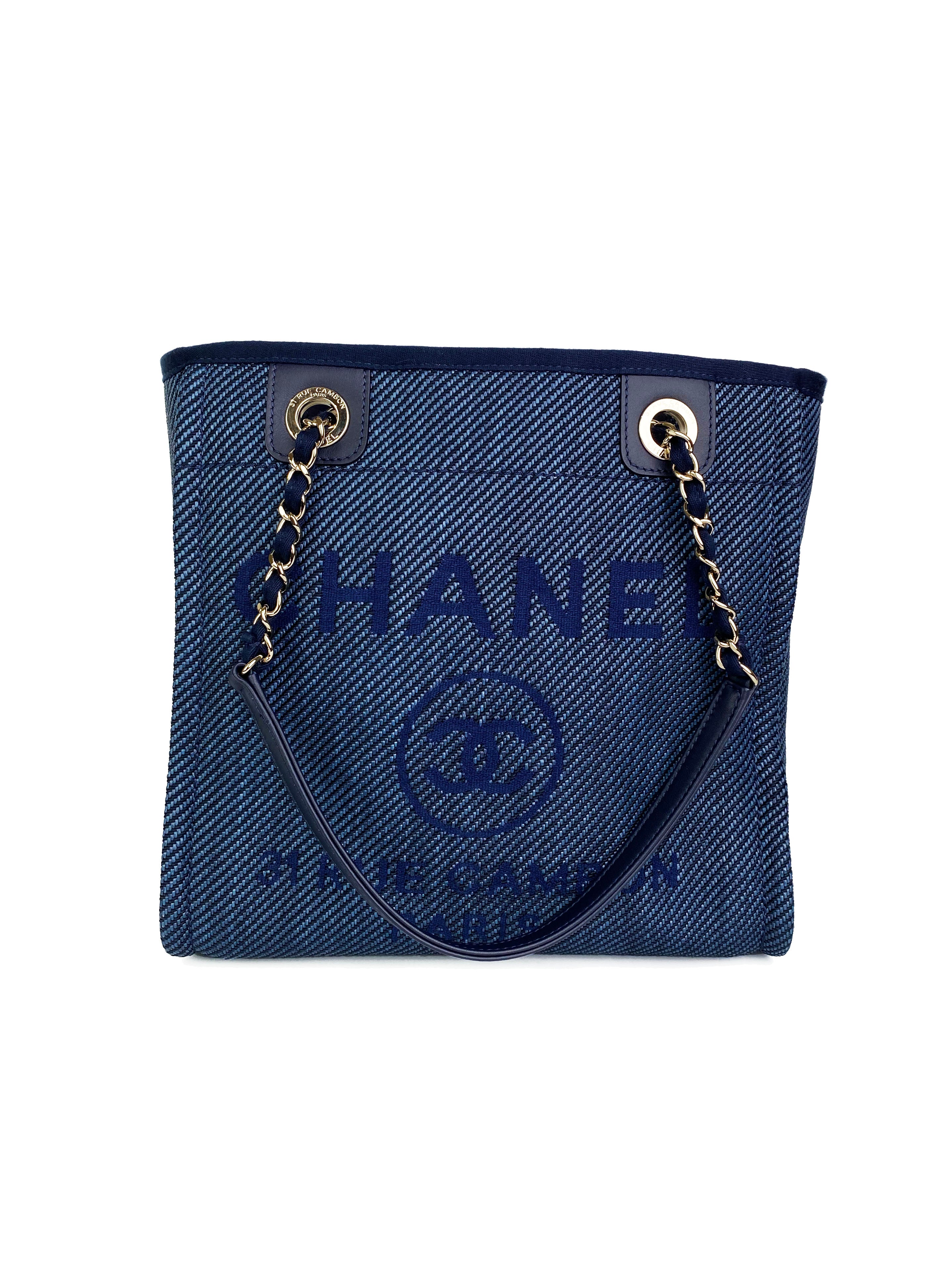 Chanel Blue Denim Style Deauville Tote Bag