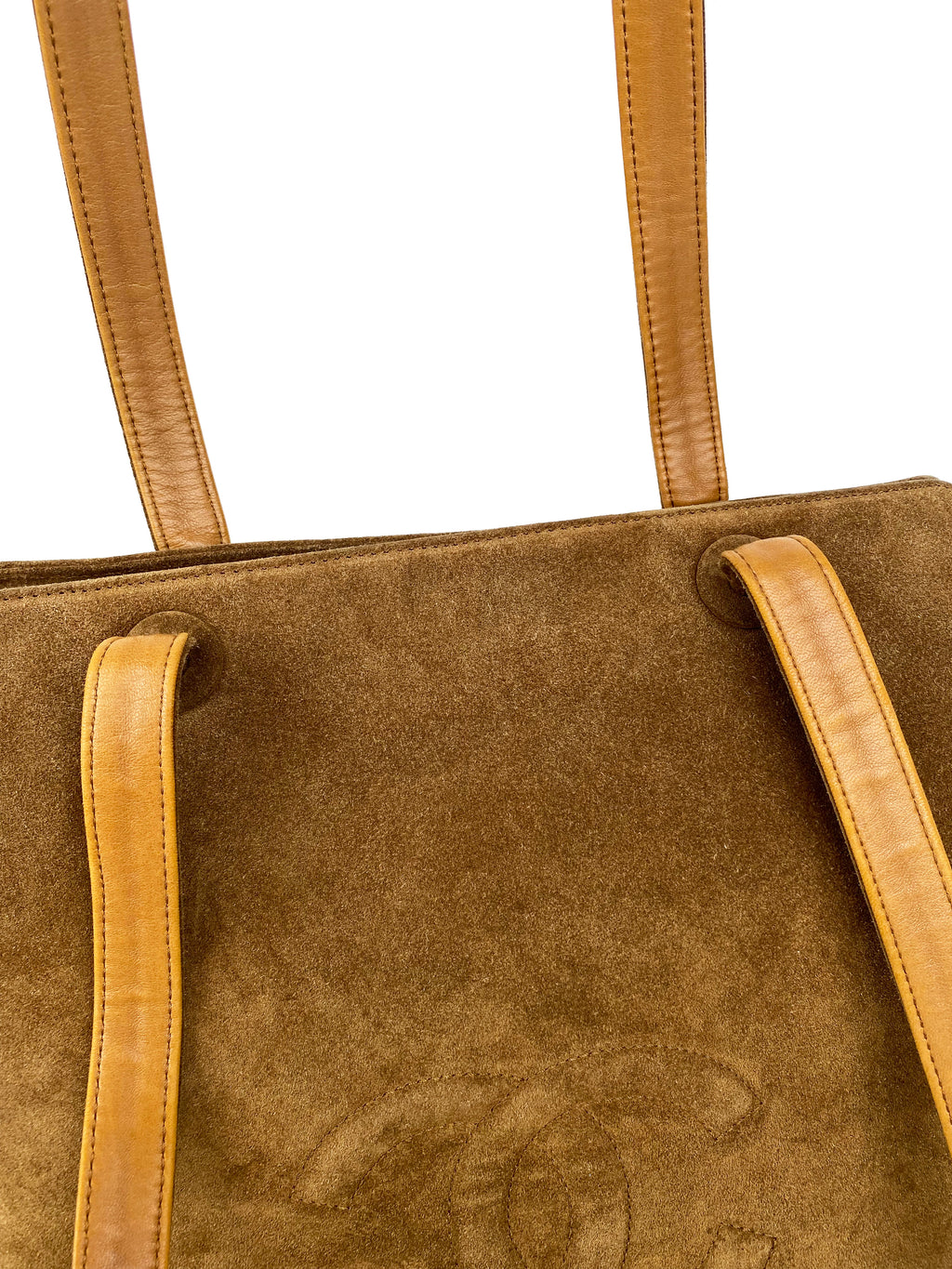 Chanel Vintage Tan Brown Suede Bag