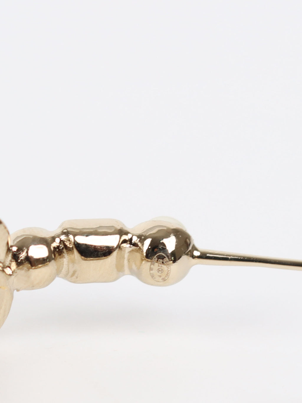 Chanel CC Pearl and Black Gemstone Hoop Earrings