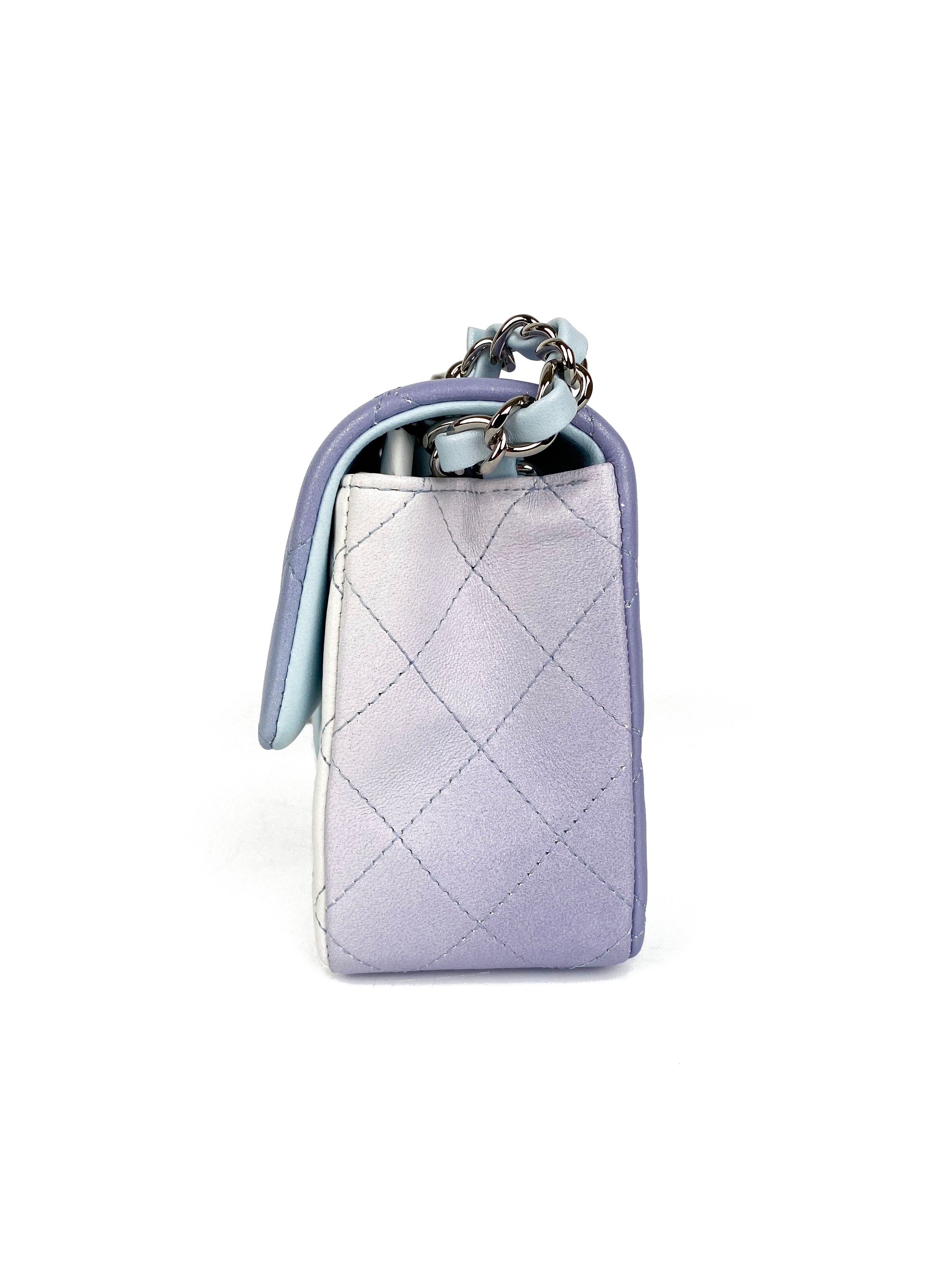 Chanel Glittery Multicolour Mini Classic Flap Bag SHW