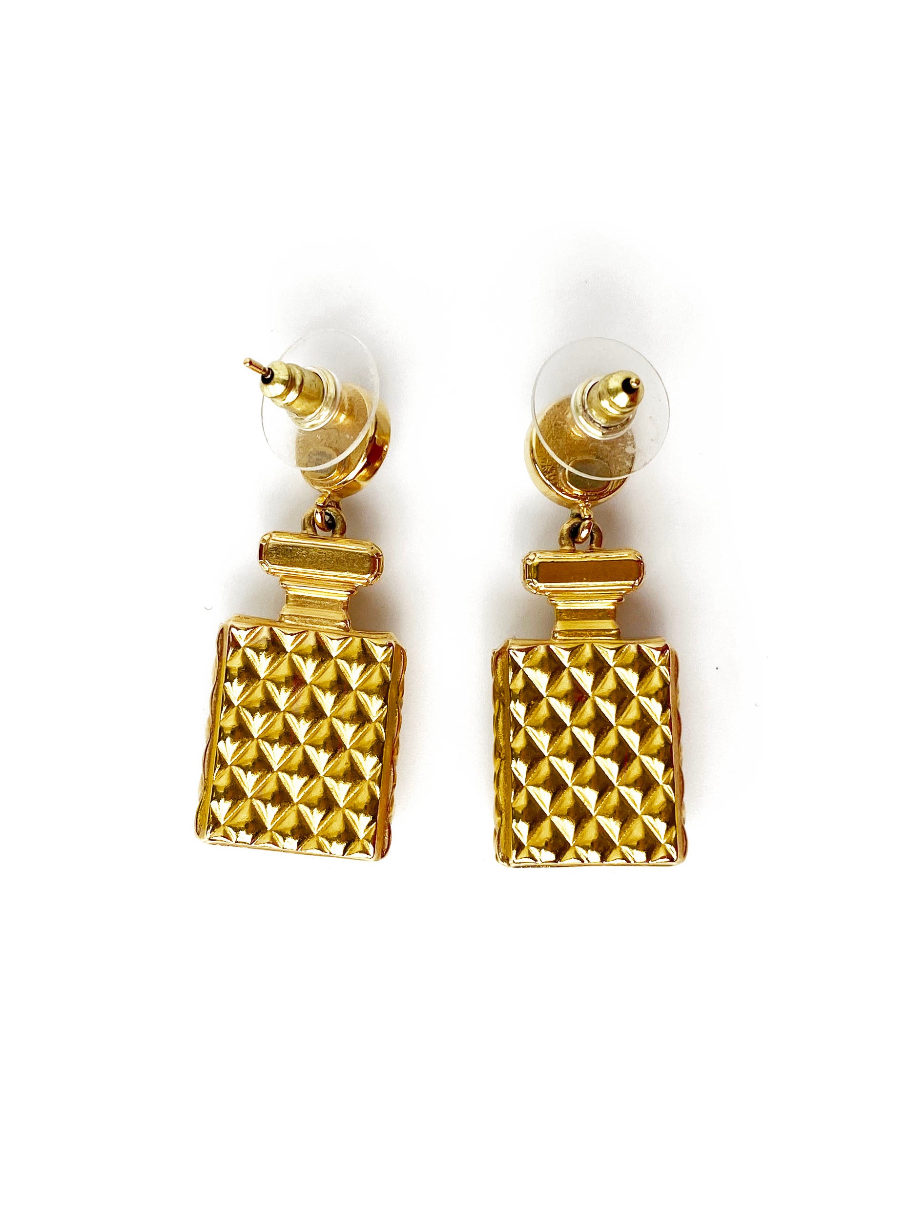 Chanel Gold Perfume Bottle Earrings
