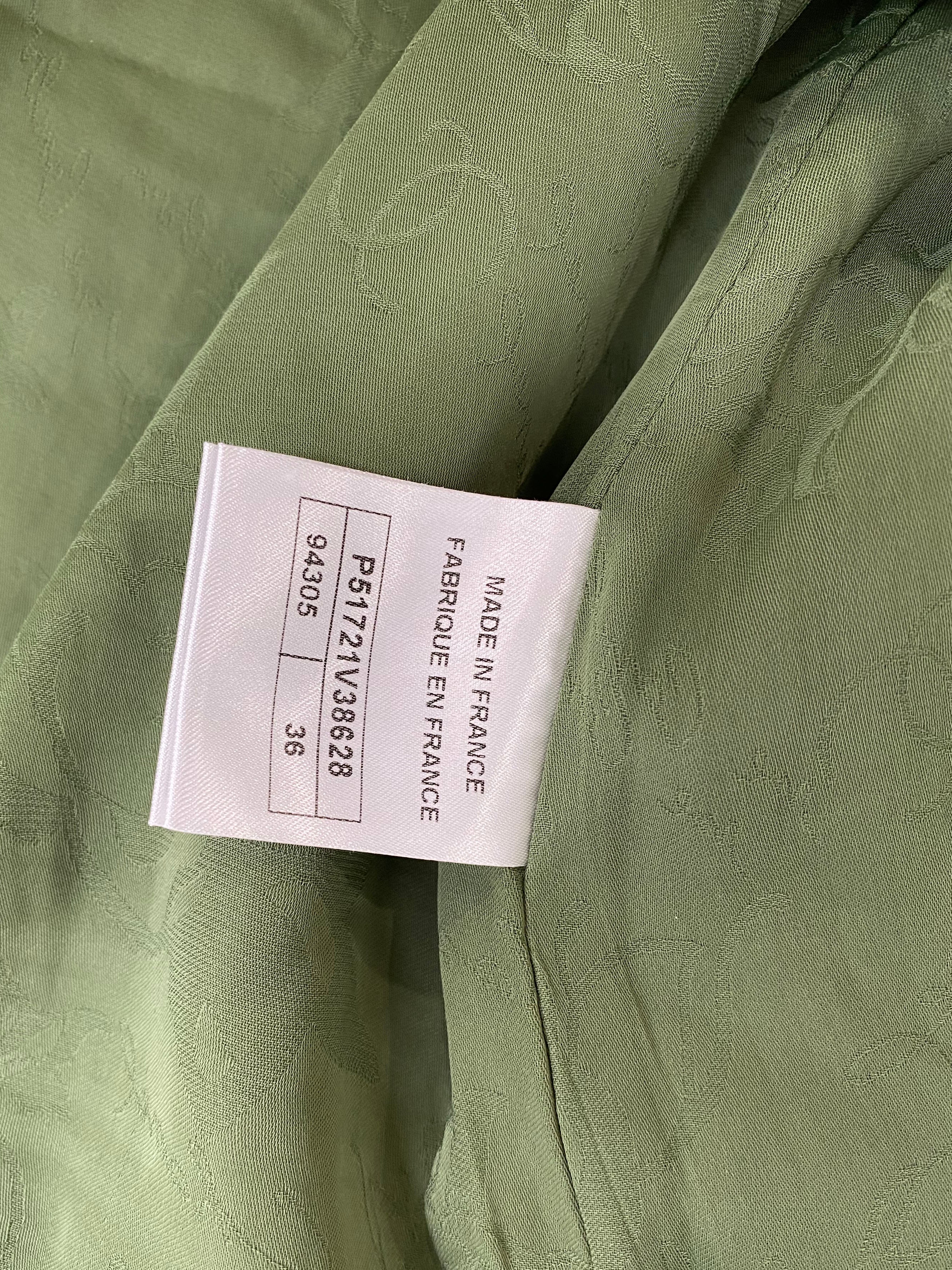 Chanel Green Tweed Jacket 36