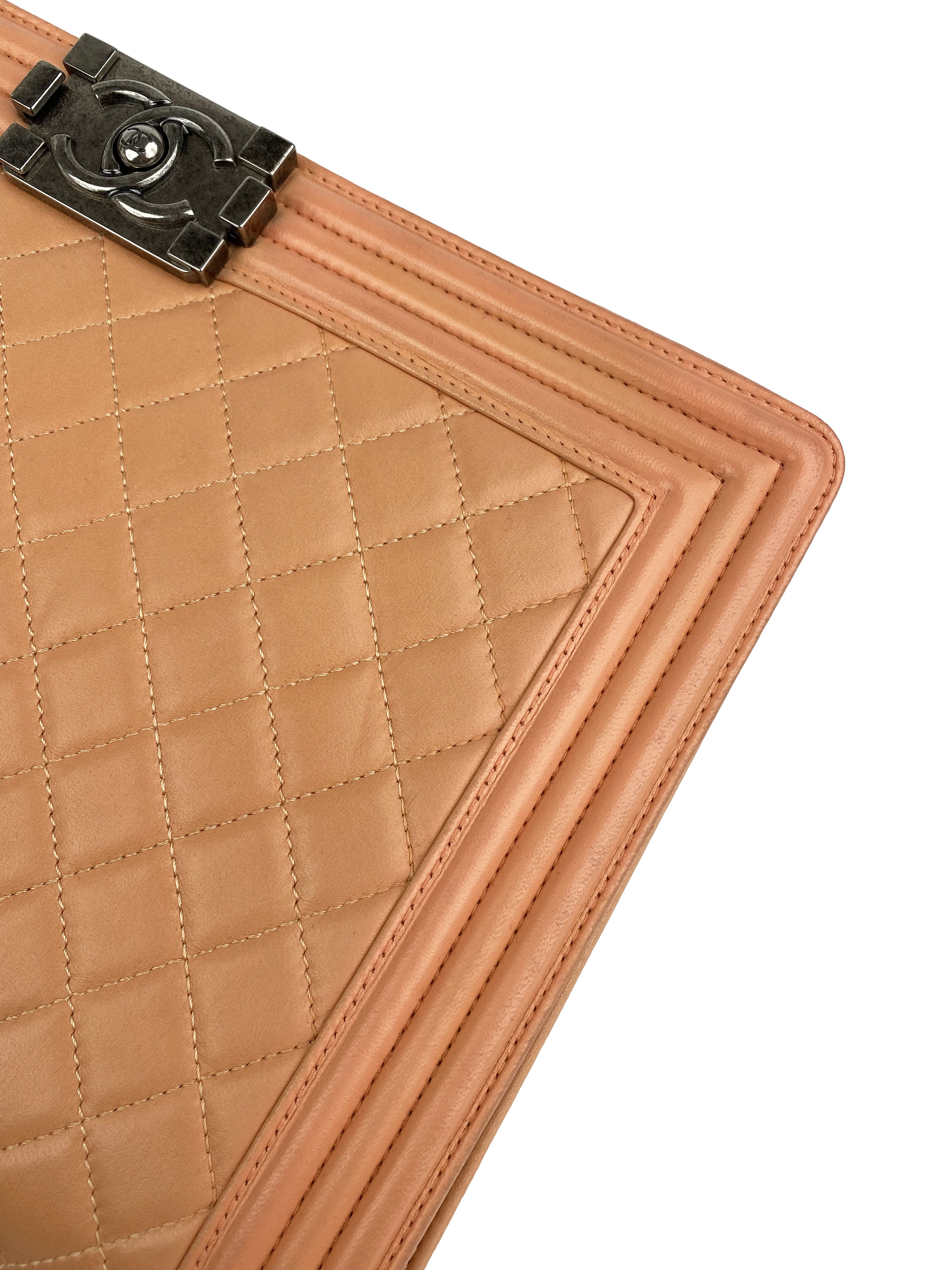 Chanel Large Salmon Lambskin Boy Bag