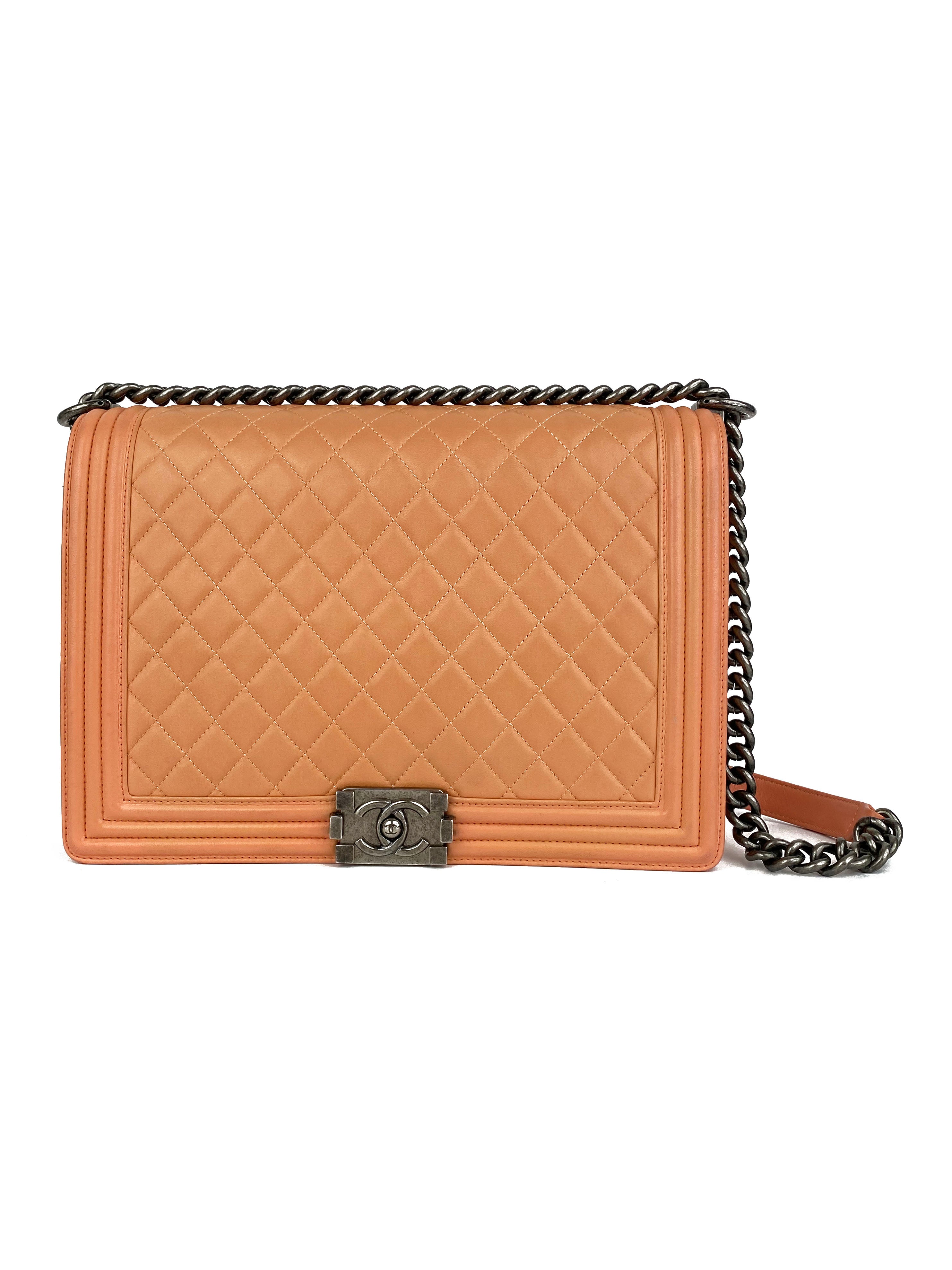 Chanel Large Salmon Lambskin Boy Bag