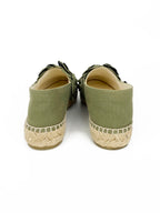 Chanel Khaki Camellia Espadrilles 38