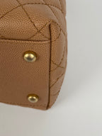 Chanel Large Beige Coco Lizard Handle Bag