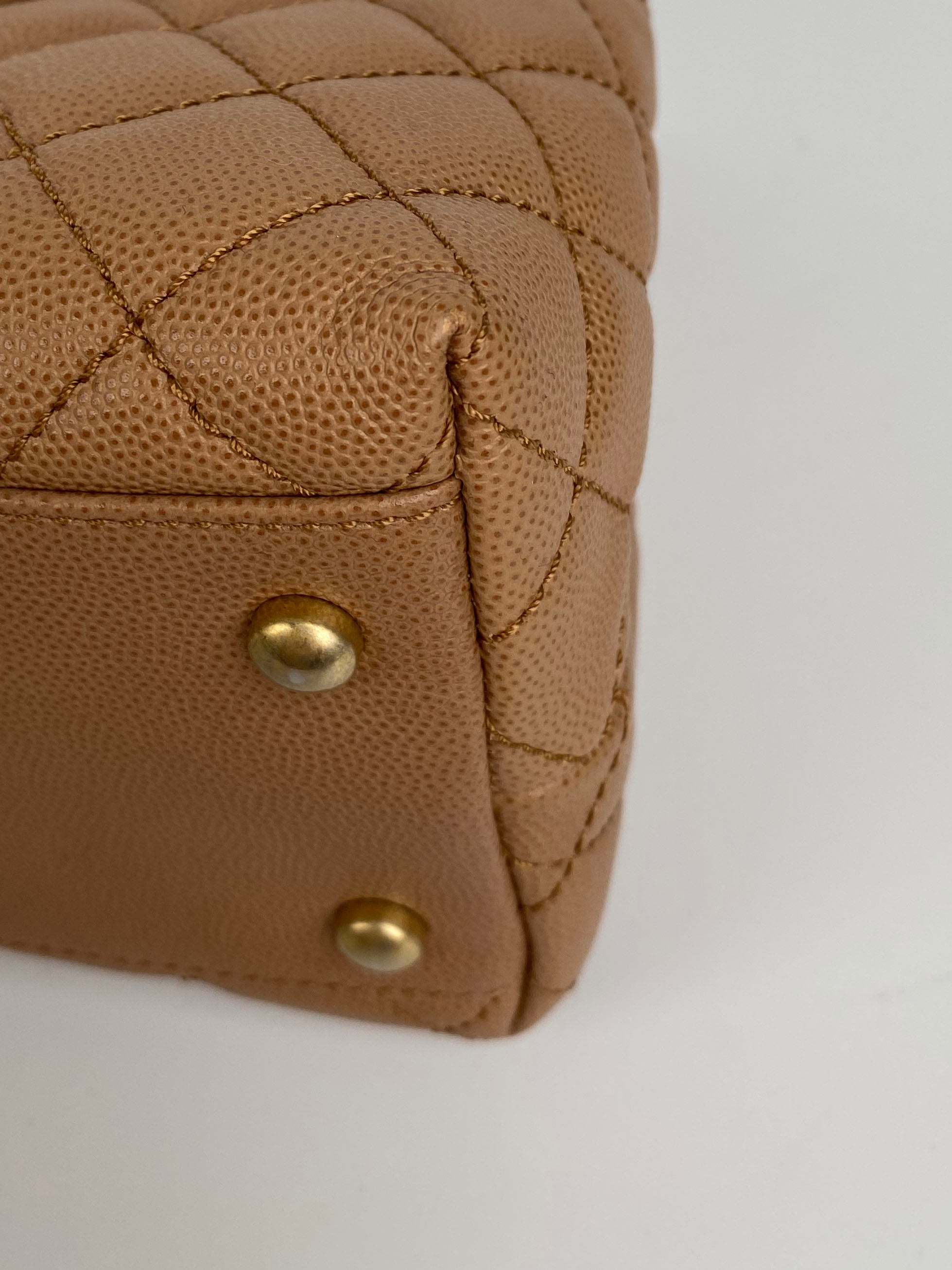 Chanel Large Beige Coco Lizard Handle Bag