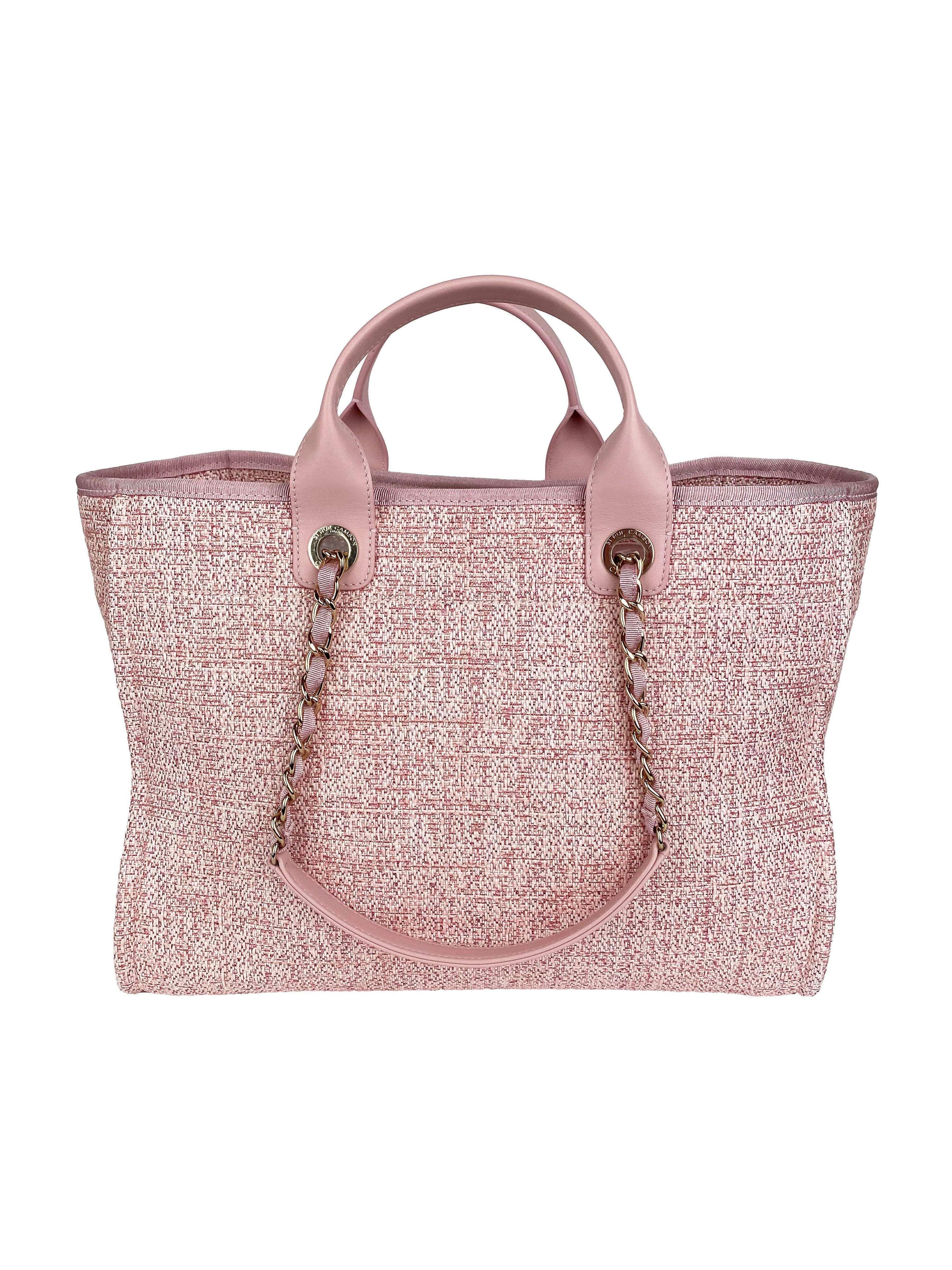 Chanel Large Pink Deauville Tote Bag