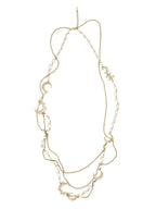 Chanel Long Pearl & Crescent Moon Necklace