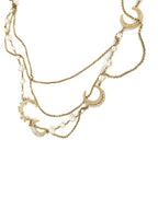 Chanel Long Pearl & Crescent Moon Necklace