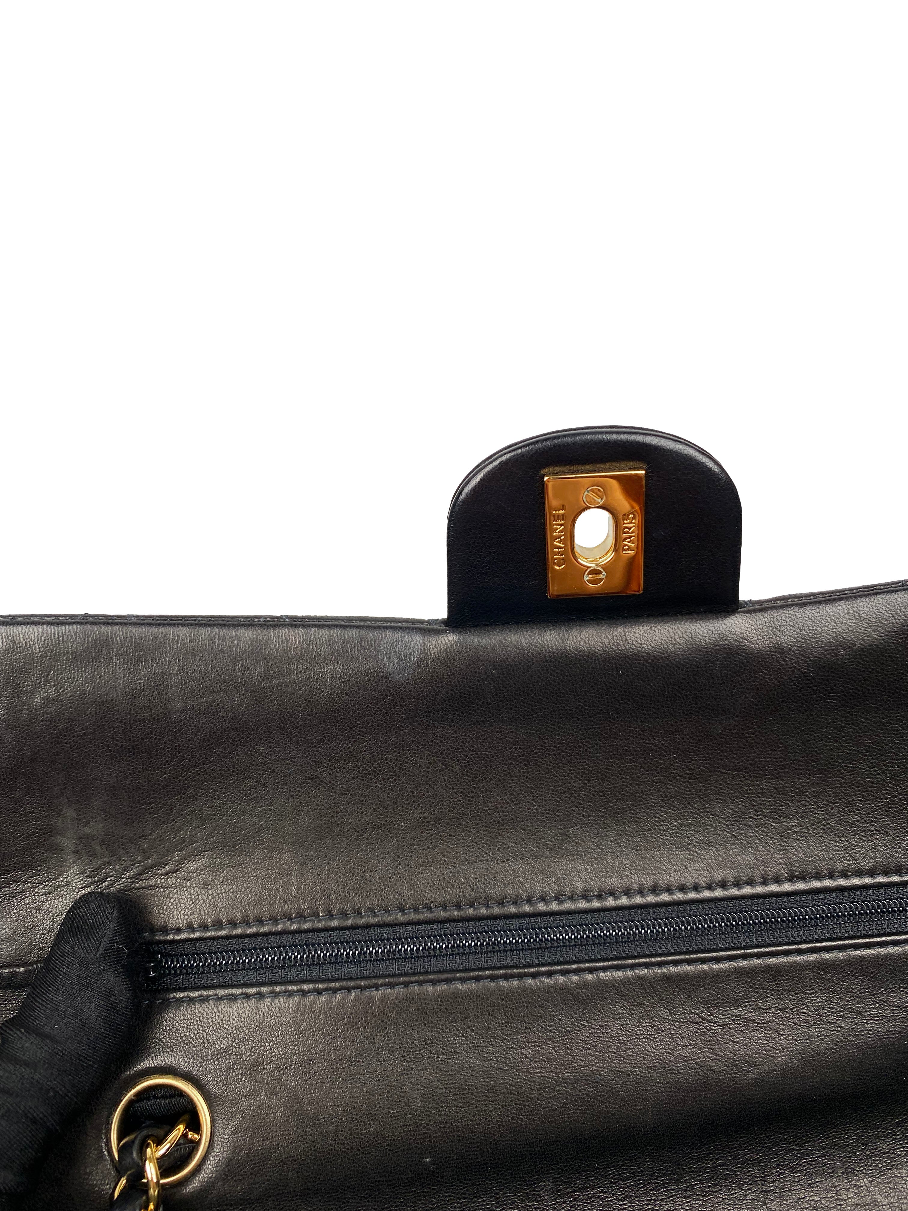 Chanel Medium Black Lambskin Classic Flap Bag