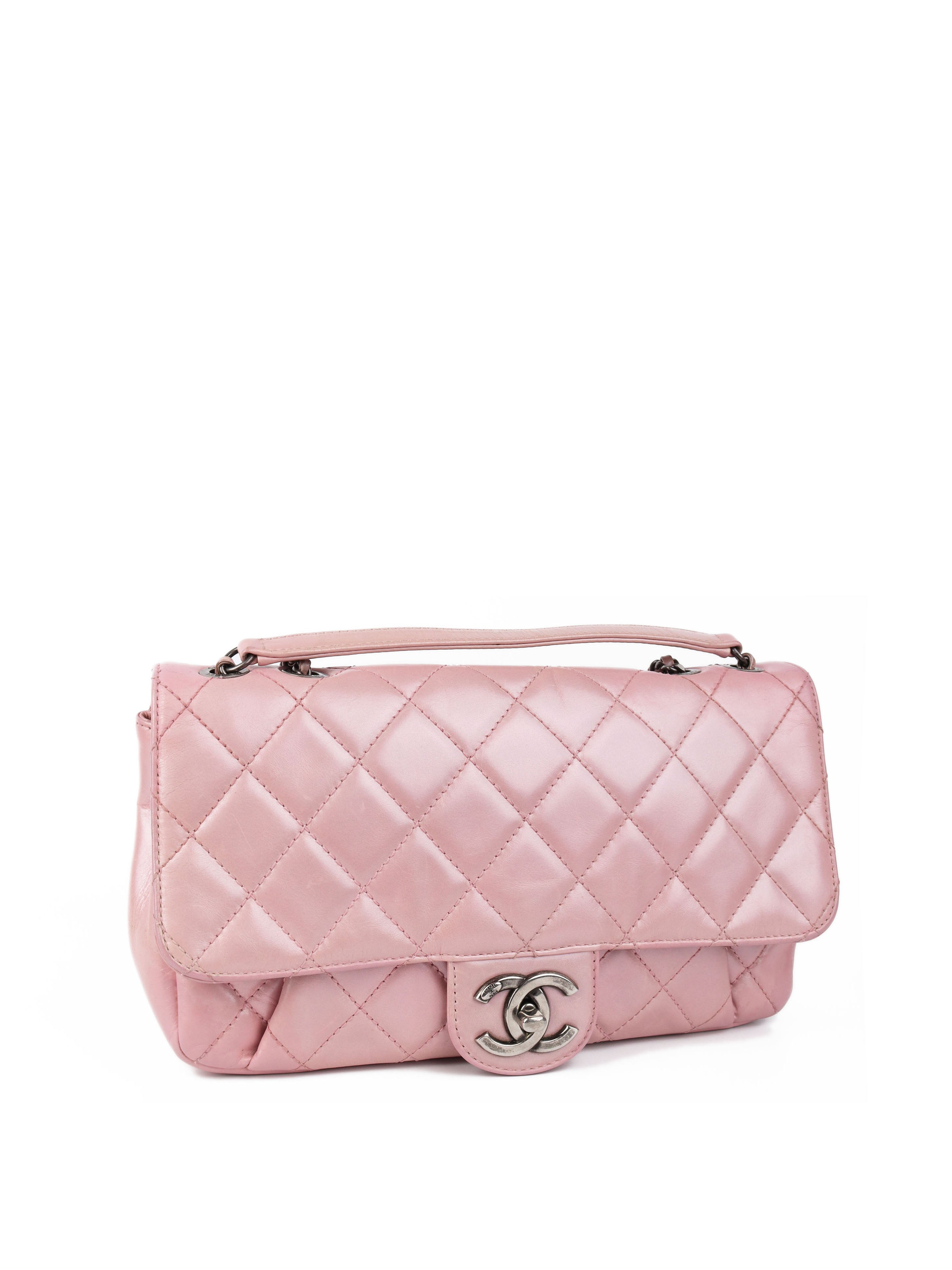 Chanel Medium Pink Metallic Flap Bag