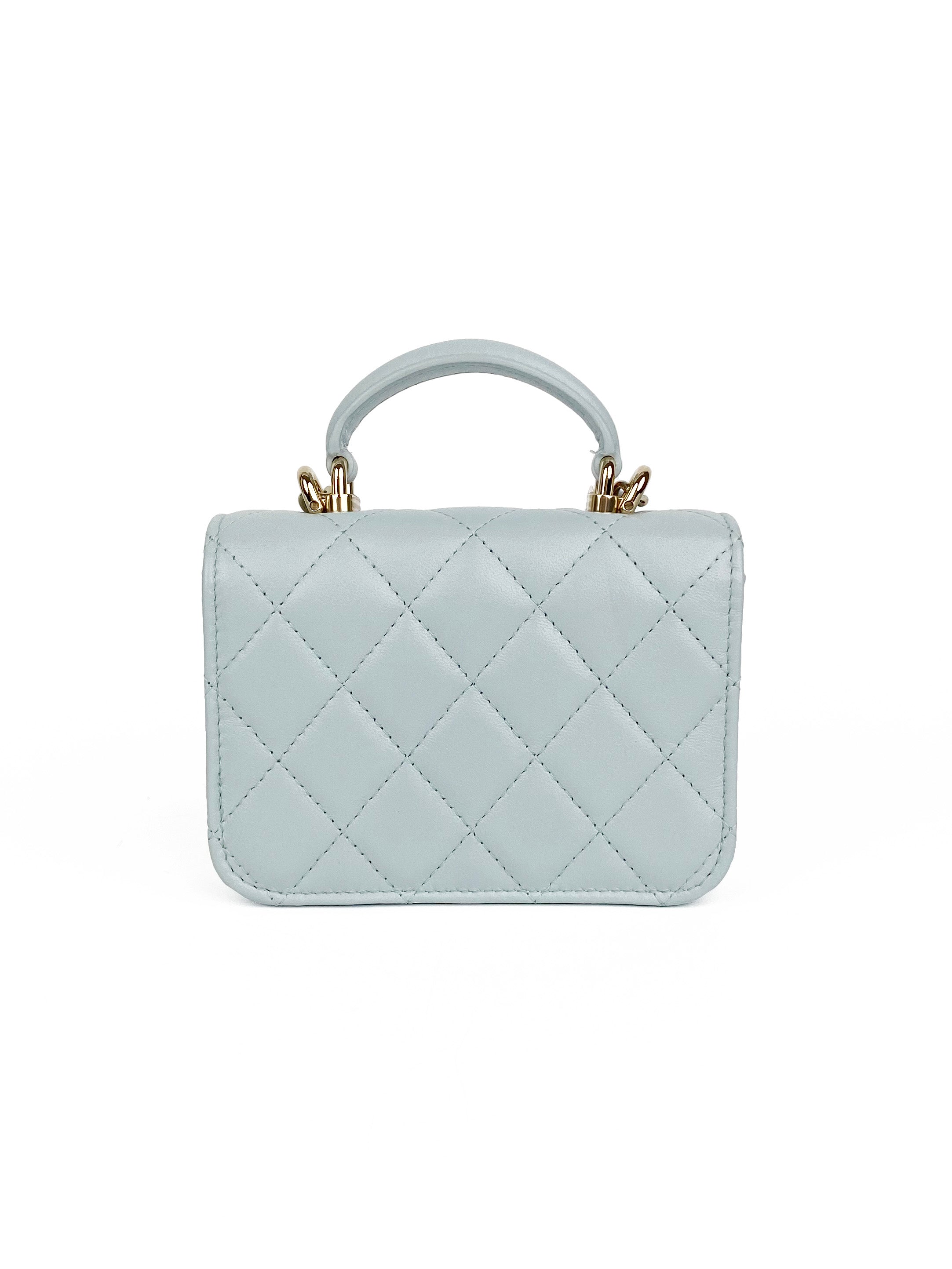 Chanel Mini Light Blue Flap Bag with Handle