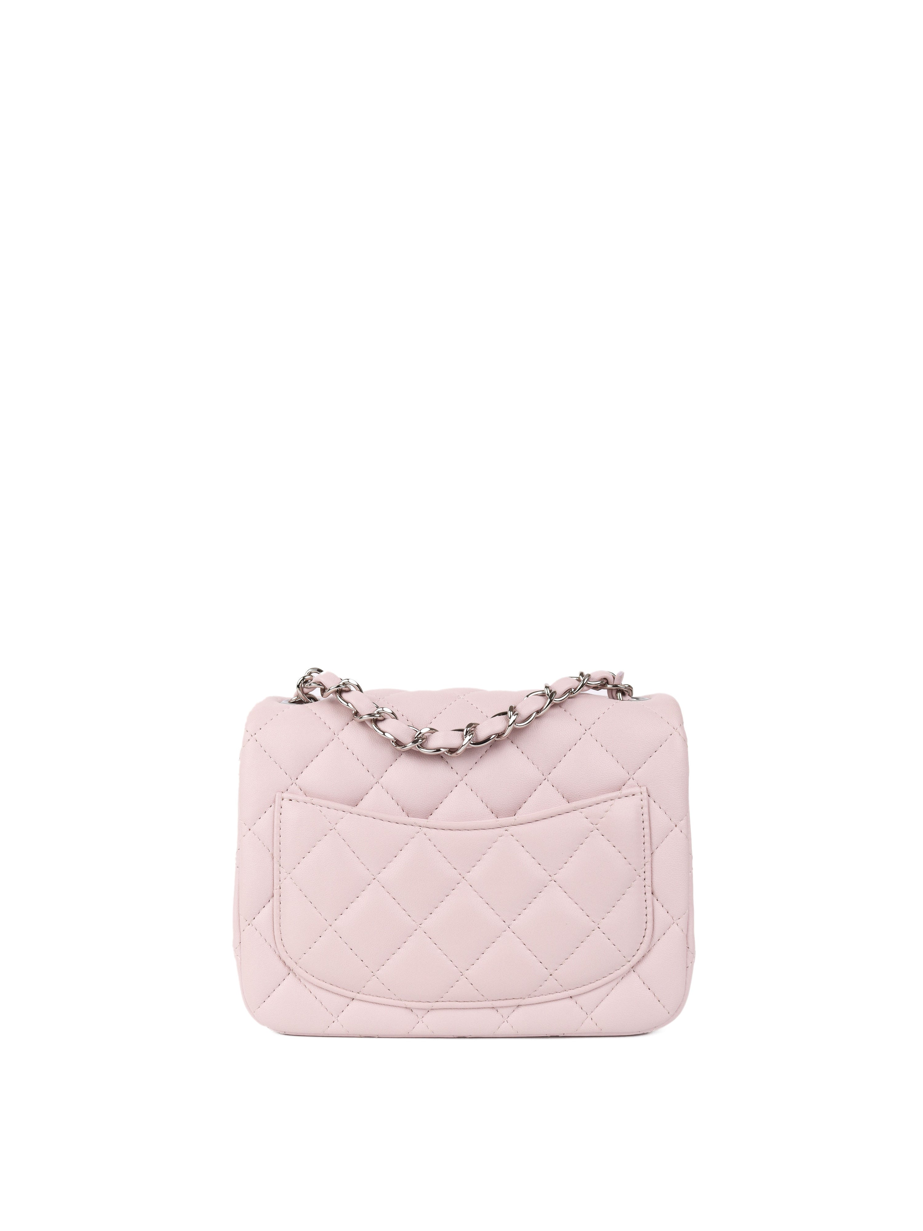 Chanel Mini Square Lilac Classic Flap Bag SHW