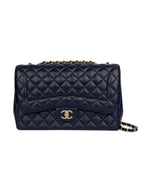 Chanel Navy Jumbo Mademoiselle Chic Flap Bag