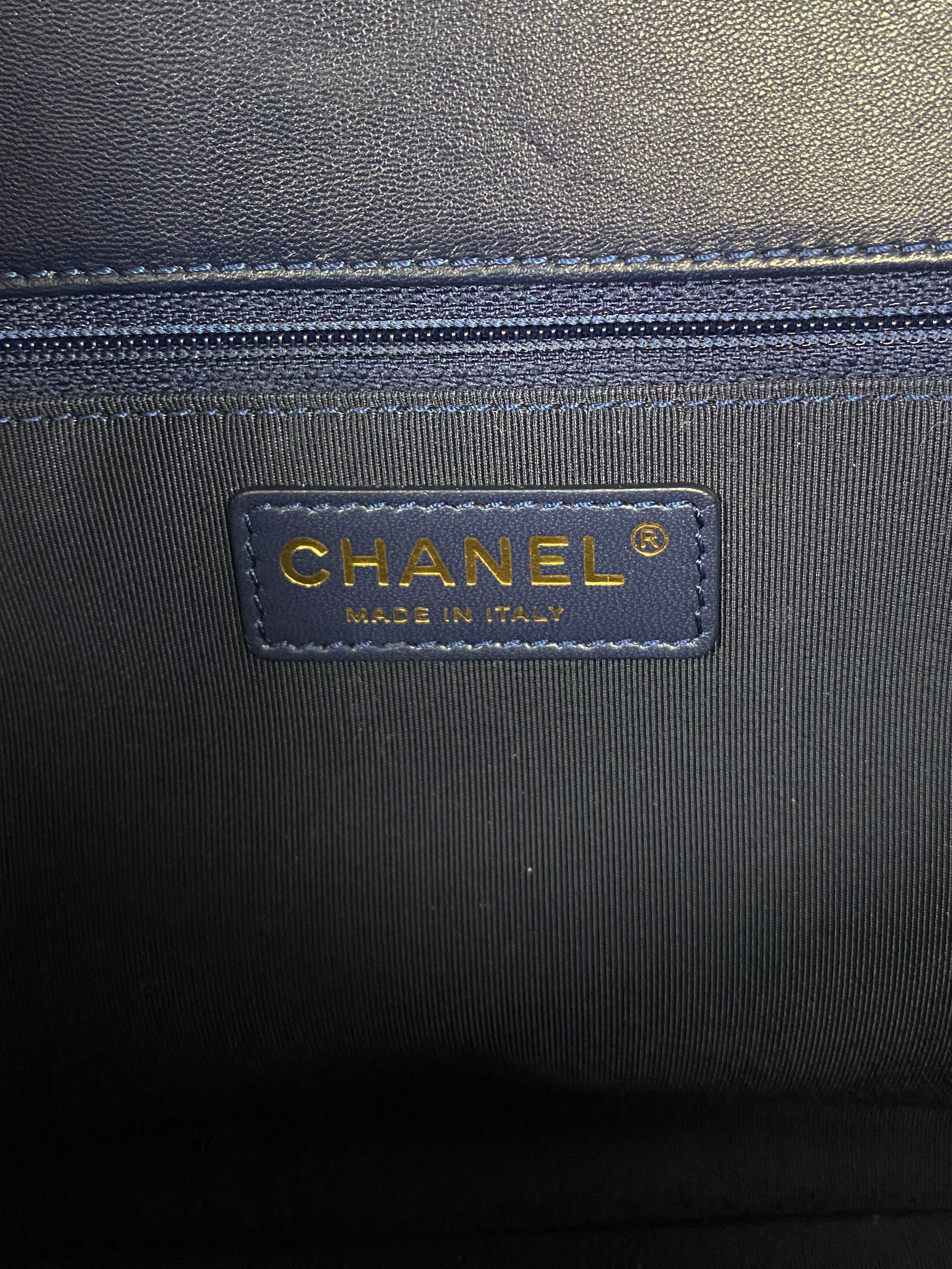Chanel Navy Jumbo Mademoiselle Chic Flap Bag