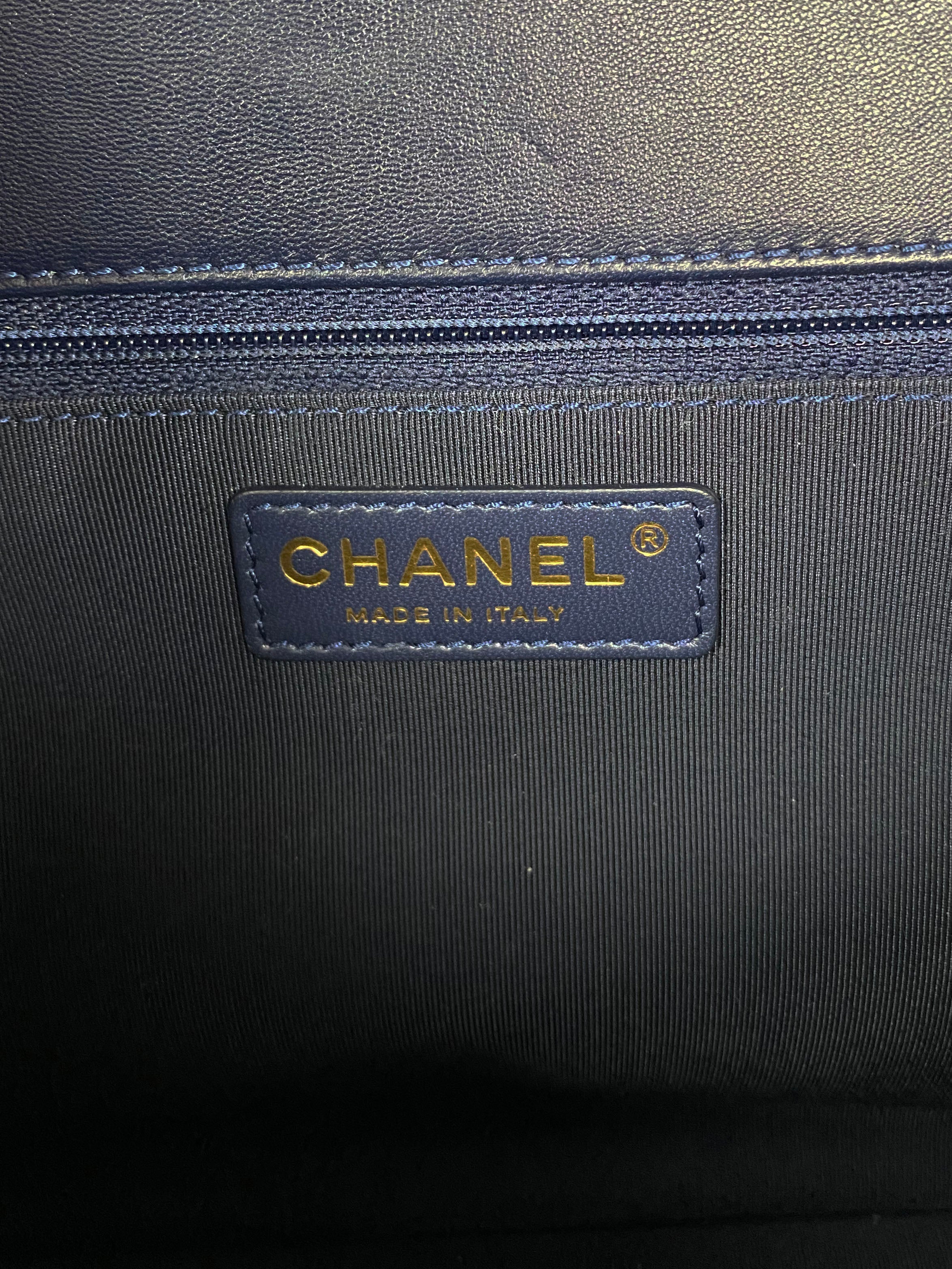Chanel Navy Jumbo Mademoiselle Chic Flap Bag