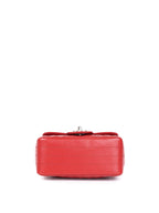 Chanel Red Caviar Chevron Mini Square Classic Flap SHW