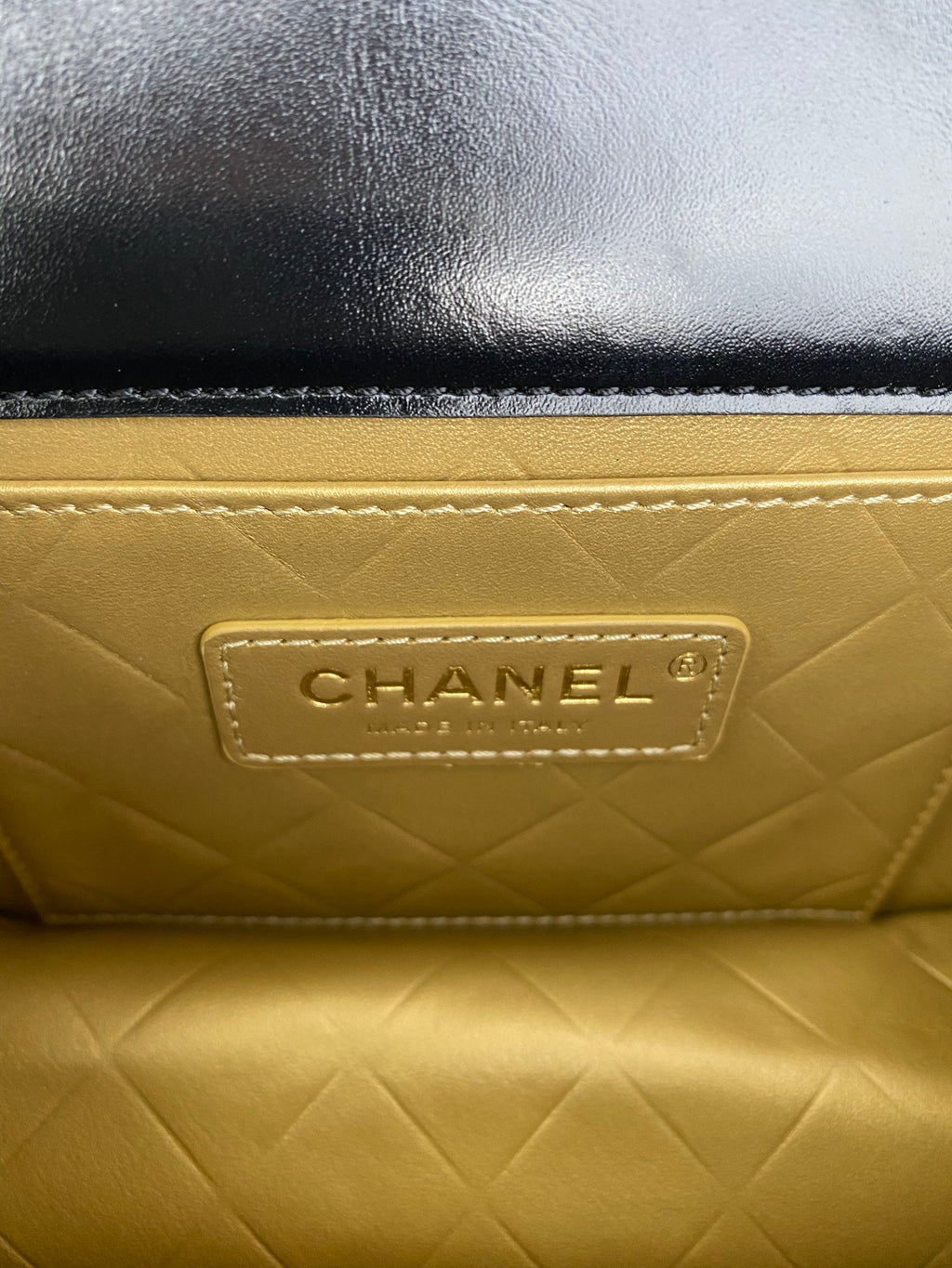 Chanel Small Black Square Flap Bag with Gold Handles