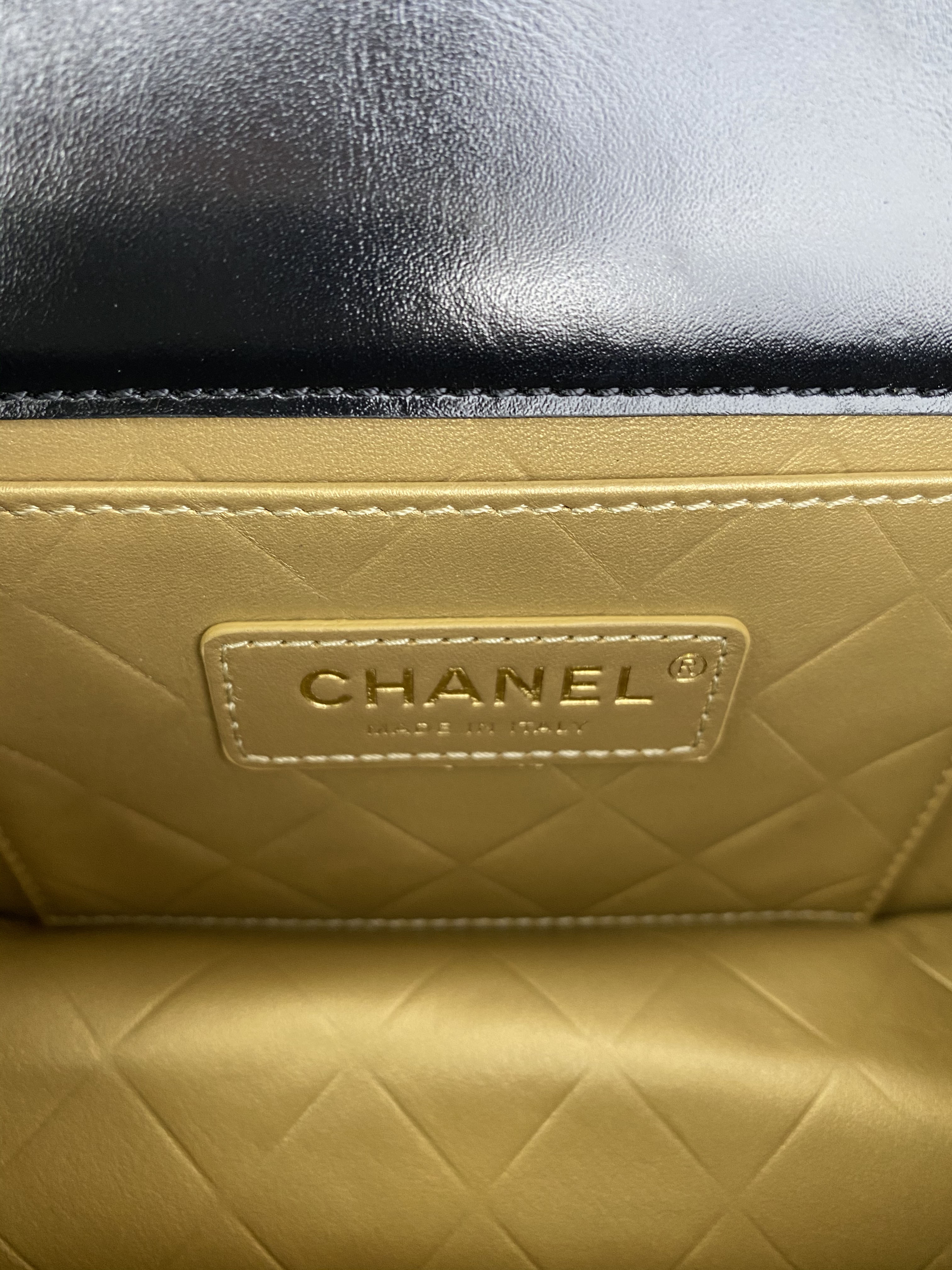 Chanel Small Black Square Flap Bag with Gold Handles