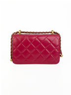 Chanel Mini Deep Pink Flap Bag with Gold Balls
