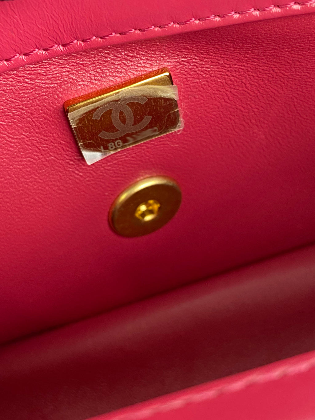 Chanel Mini Deep Pink Flap Bag with Gold Balls