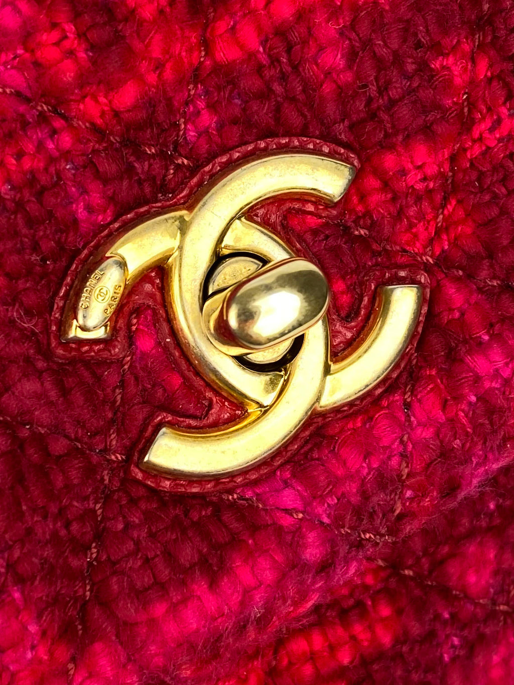 Chanel Small Pink Tweed Coco Handle Bag