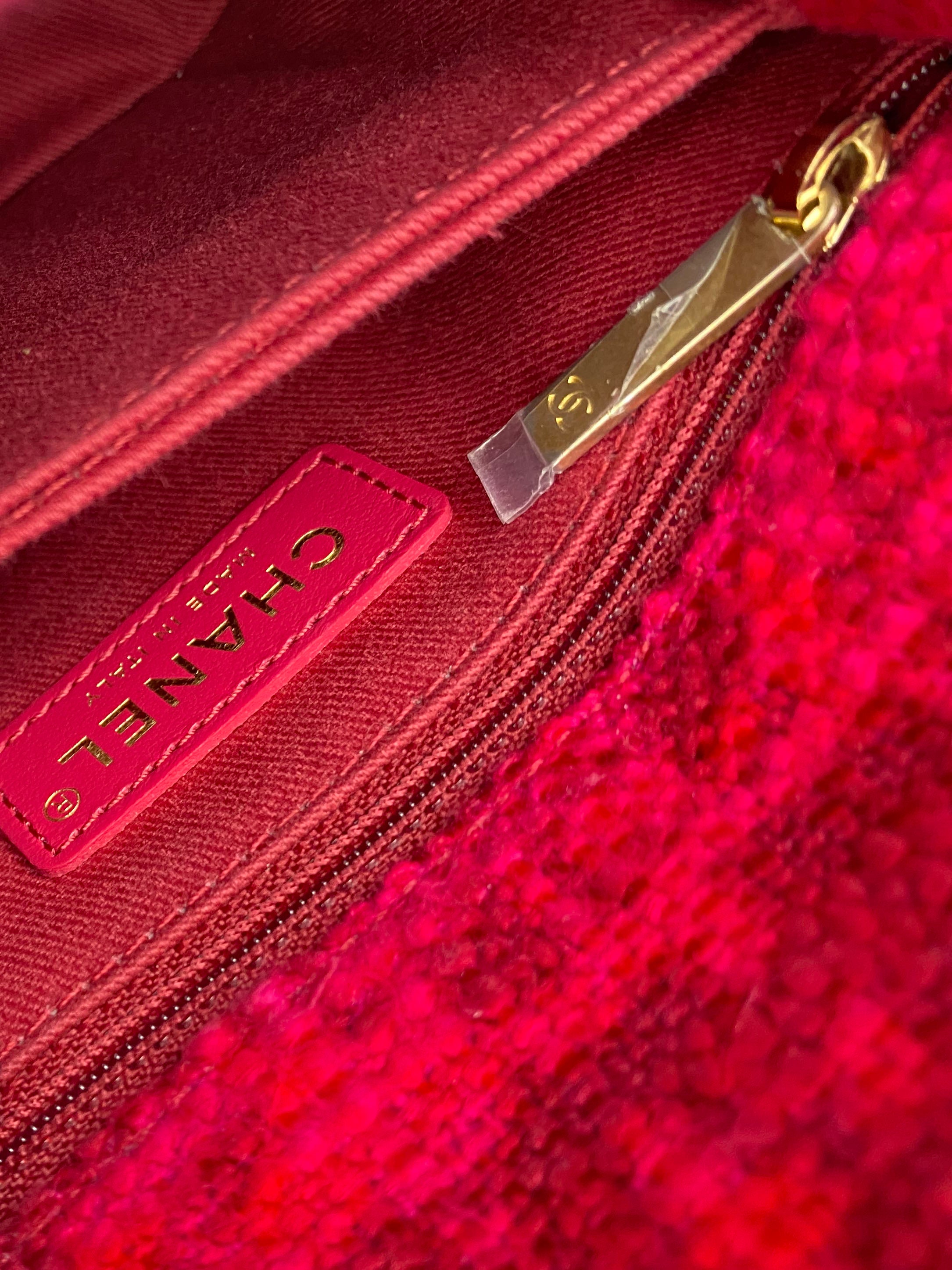 Chanel Small Pink Tweed Coco Handle Bag