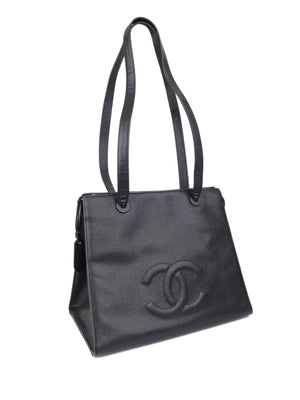 Chanel Caviar Timeless CC Tote w/ Tortoise Shell Link Strap