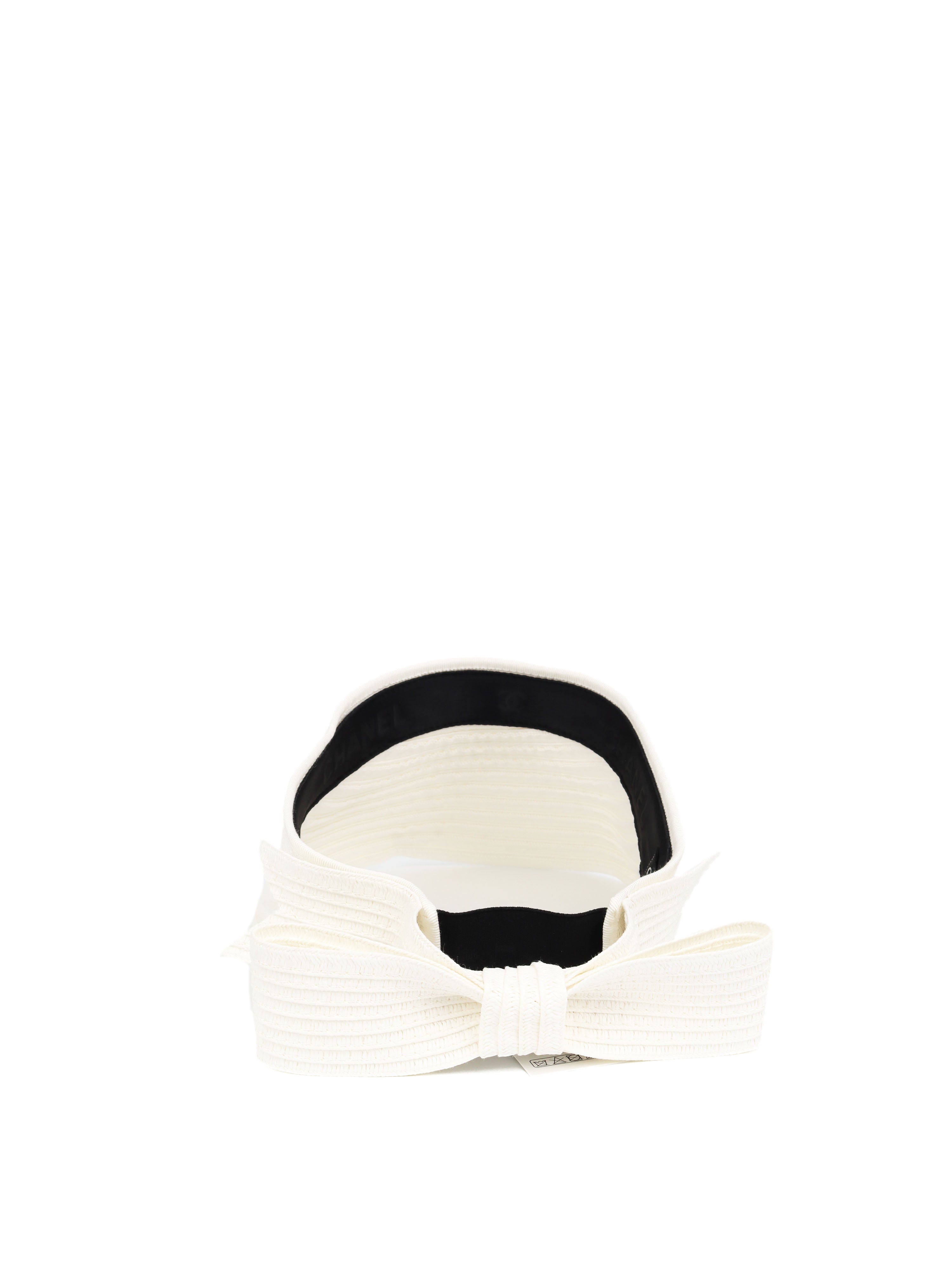 Chanel White Sun Visor Hat M