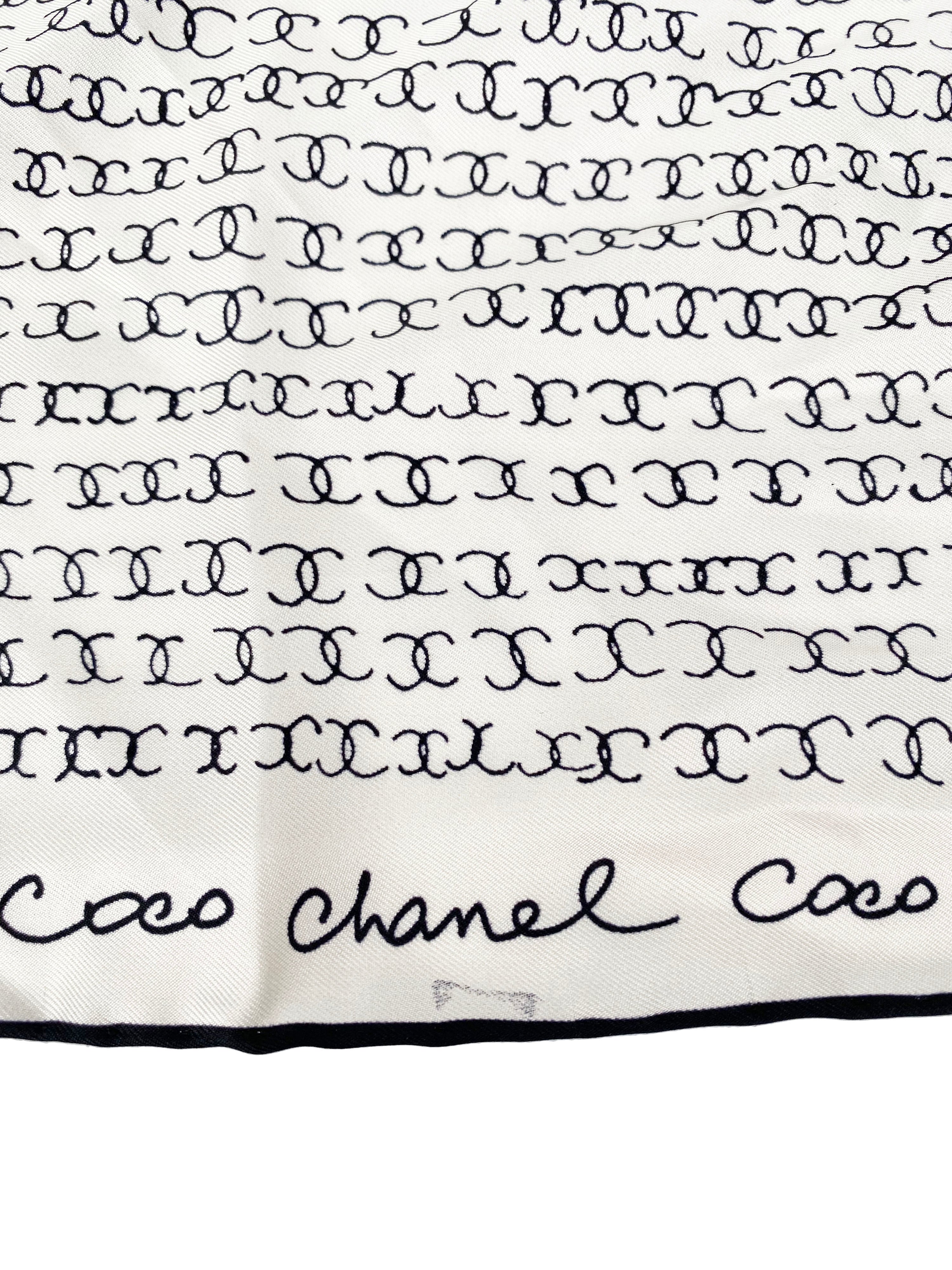Chanel White & Black Scrunchie & Headscarf