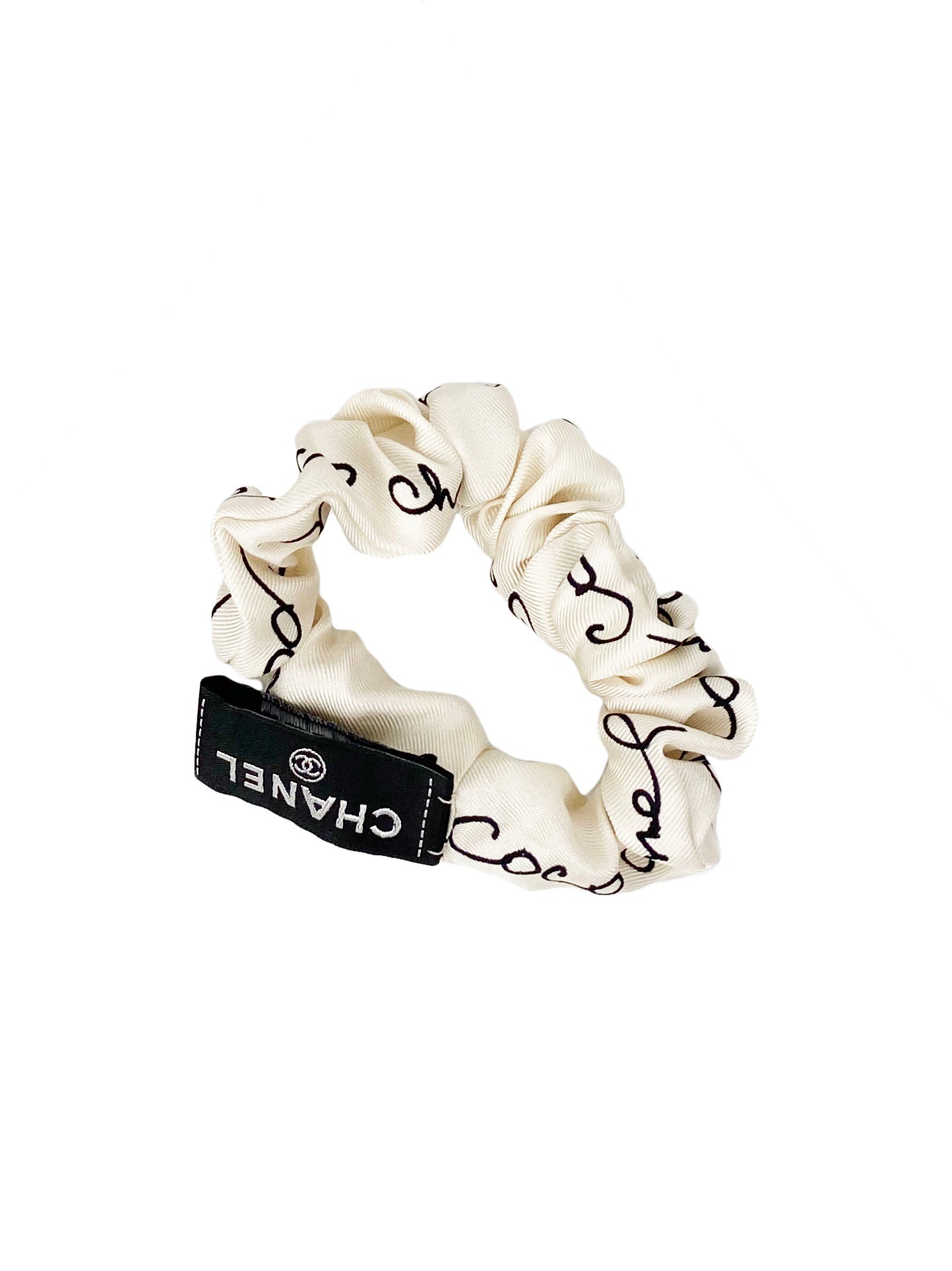 Chanel White & Black Scrunchie & Headscarf