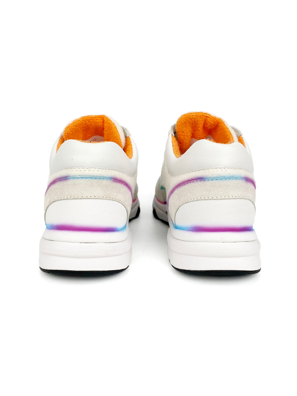 Chanel White & Multicolour Suede Sneakers 38