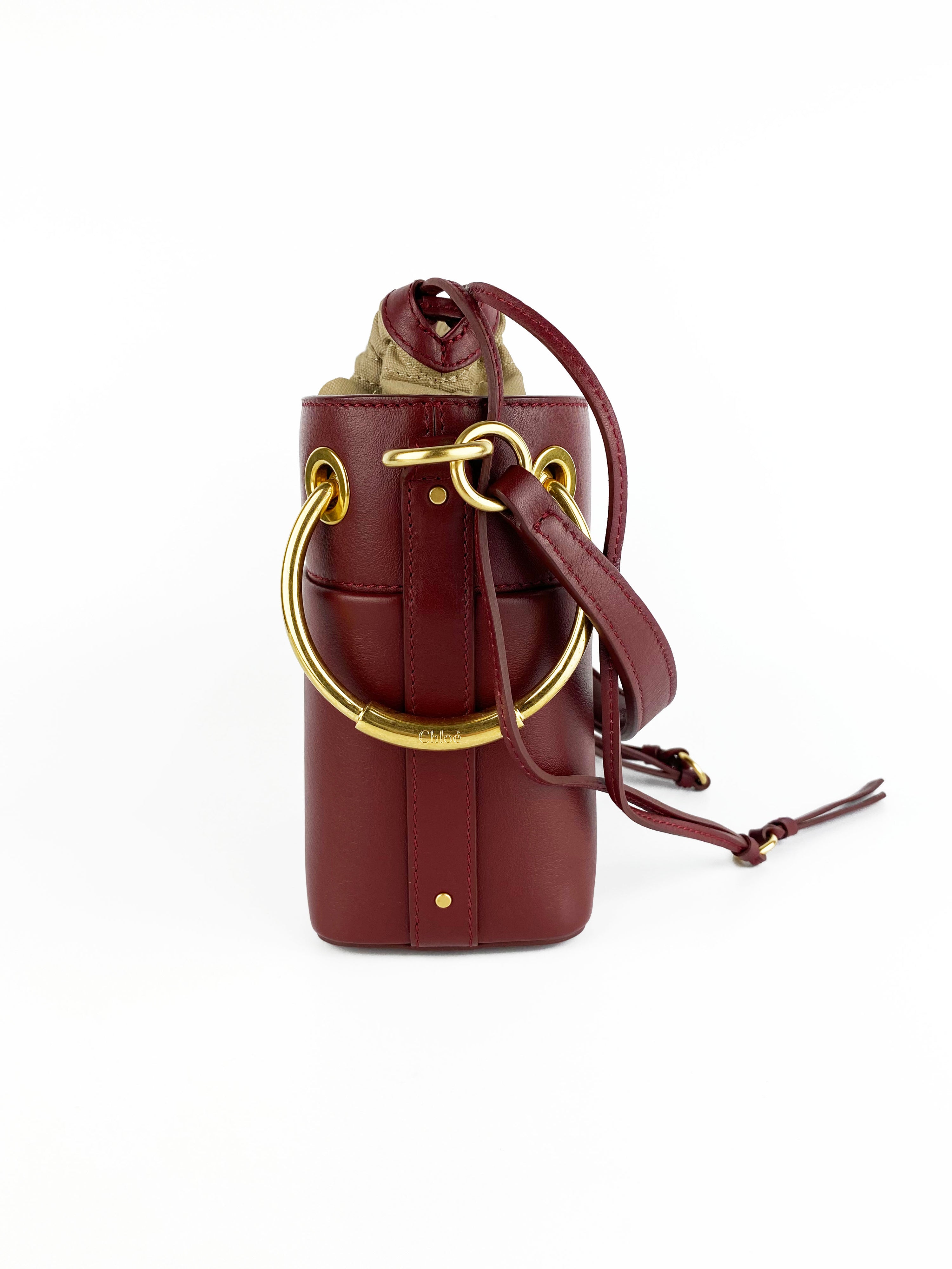 Chloe Burgundy Small Roy Bucket Bag