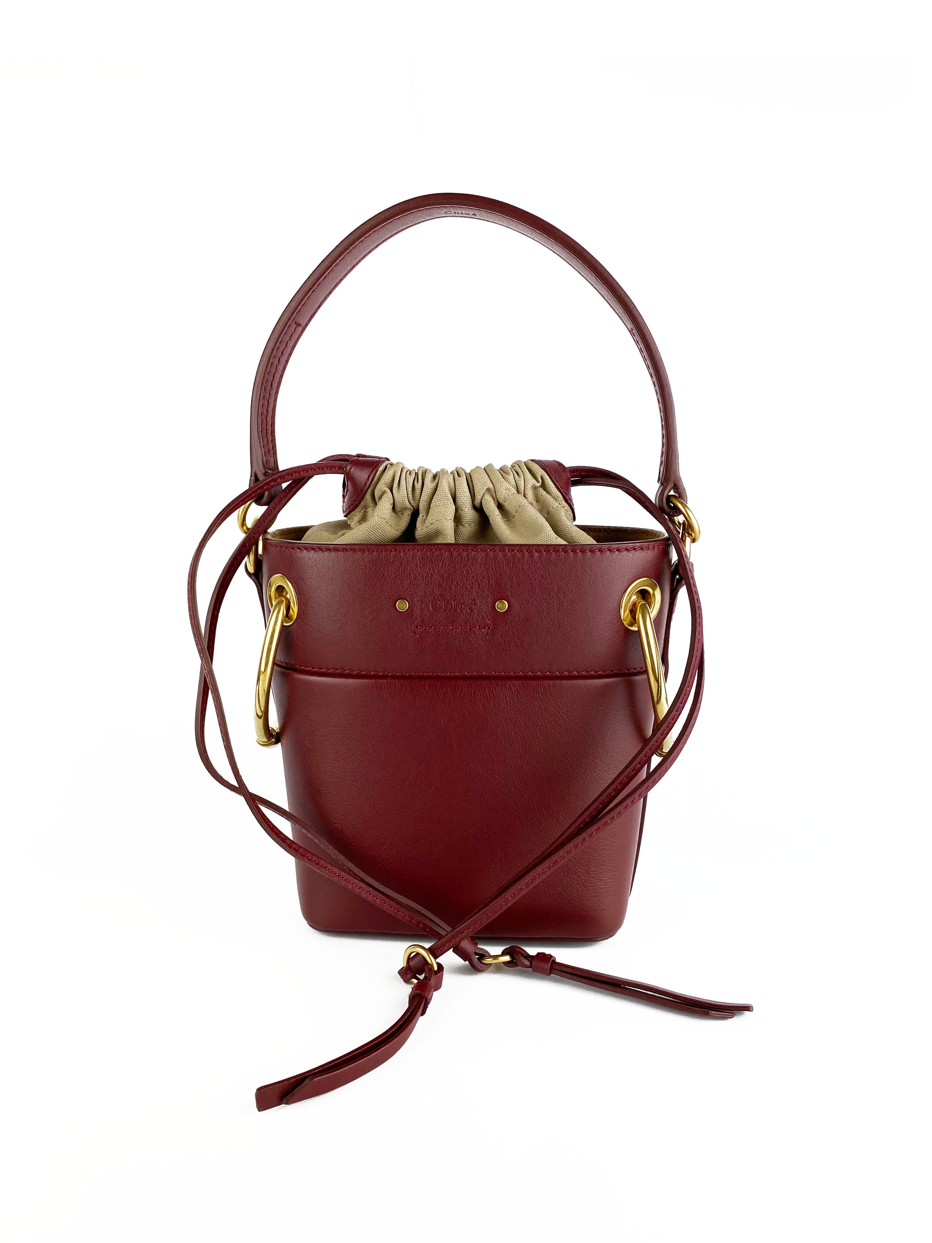 Chloe Burgundy Small Roy Bucket Bag