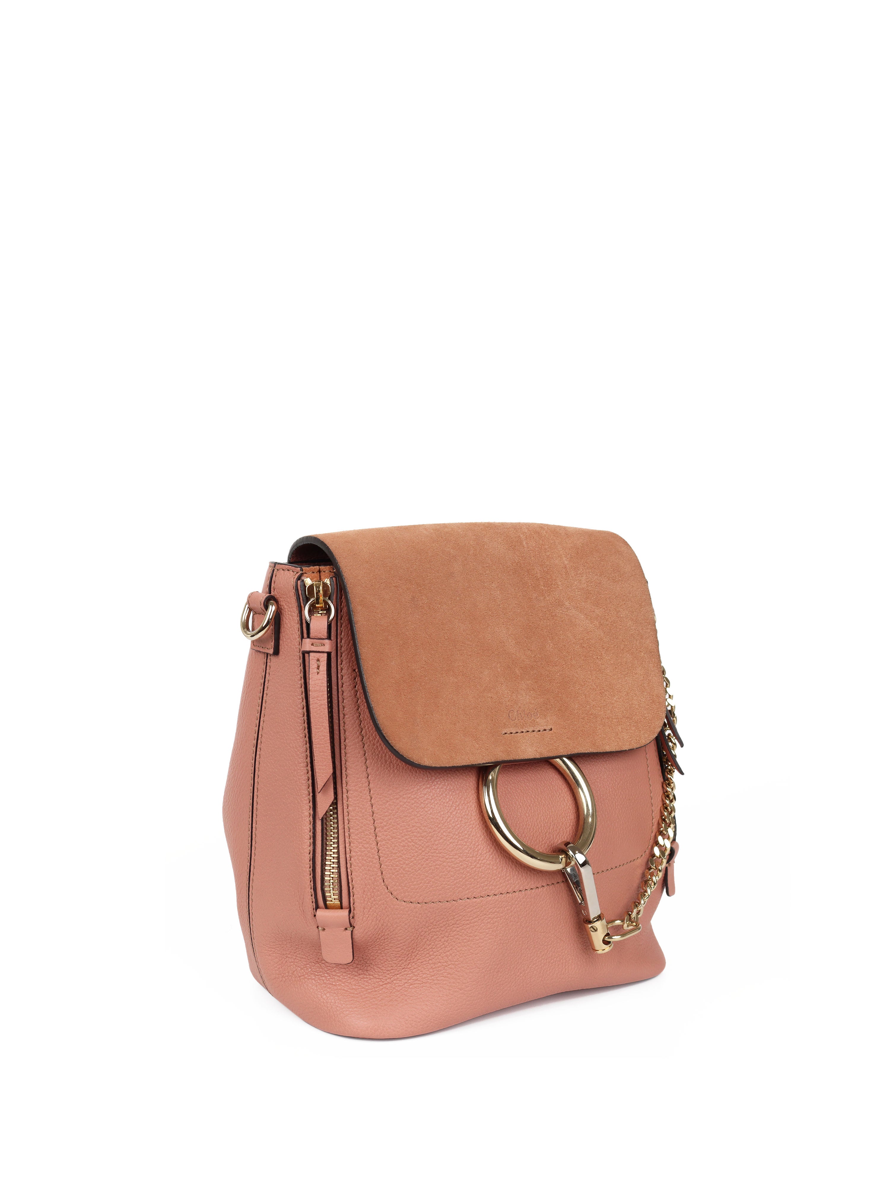 chloe mini faye backpack pink Chlo leather tone and pale gold Chlo Women's Faye Mini Leather