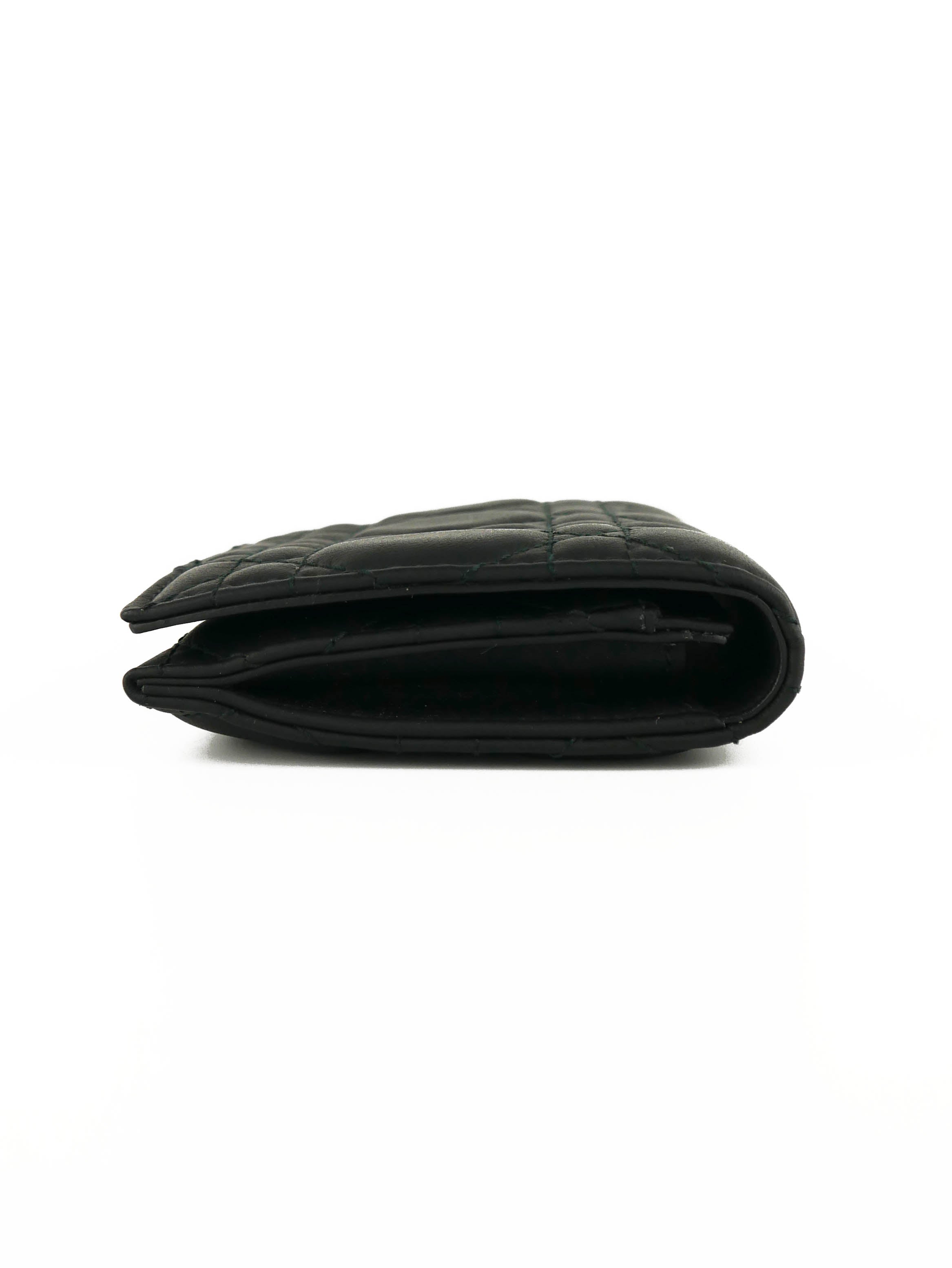Christian Dior Mini Lady Dior Black Ultramatte Wallet