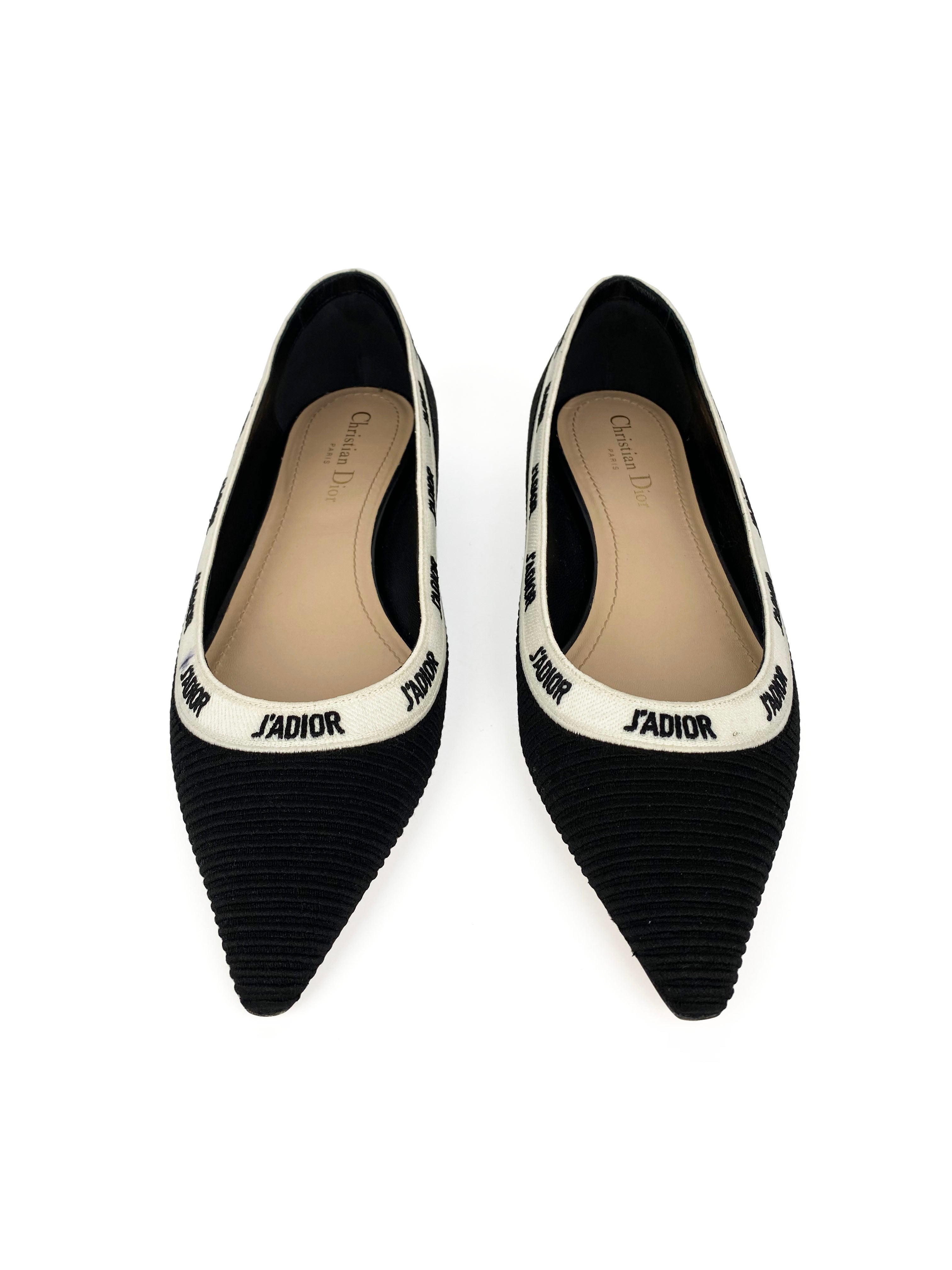 Dior Black J adior Ballet Flats 40 Votre Luxe