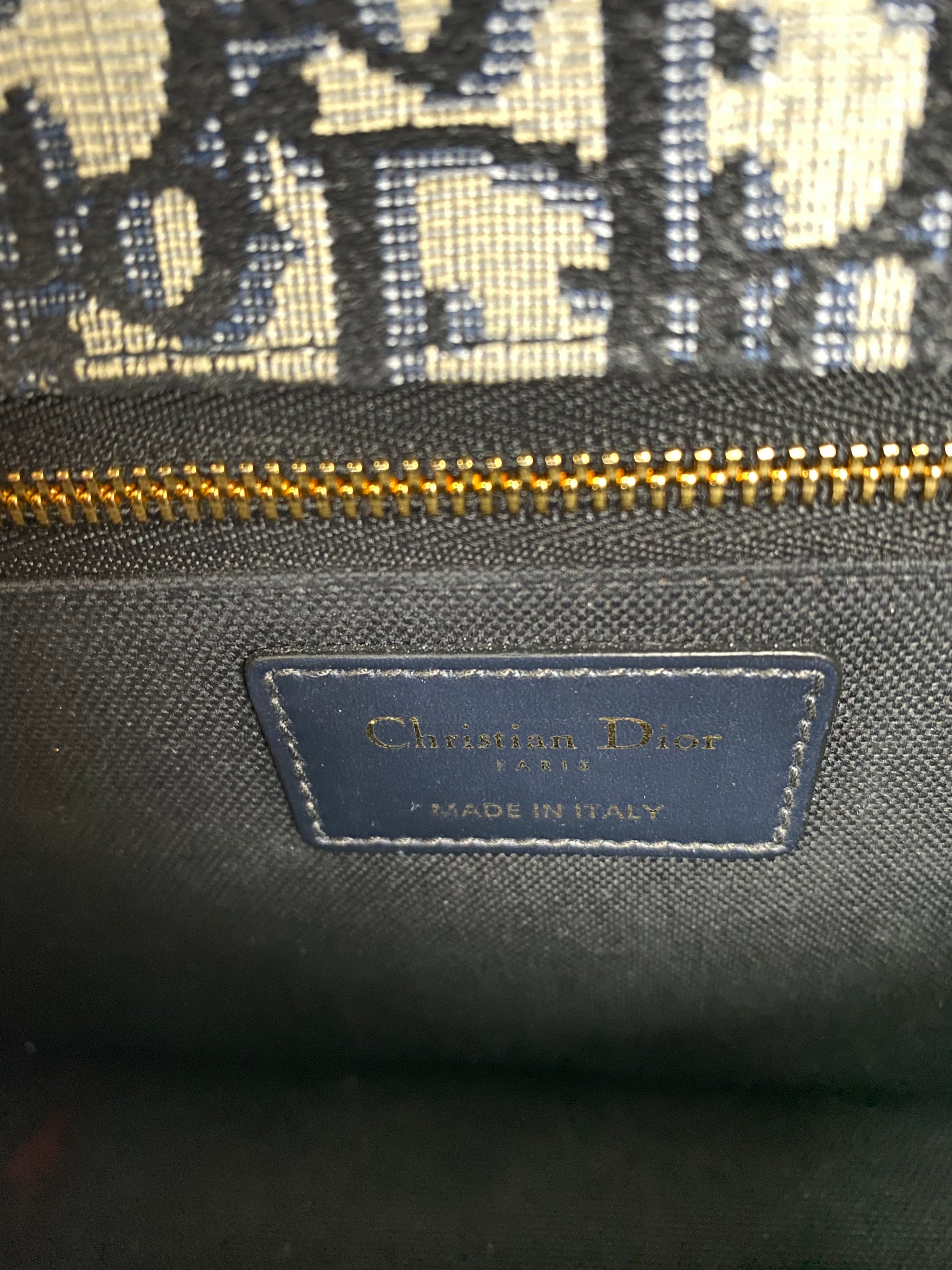 Dior Blue Oblique Jacquard 30 Montaigne Bag
