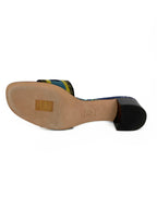 Dior Blue & Green Dway Heeled Slides 39