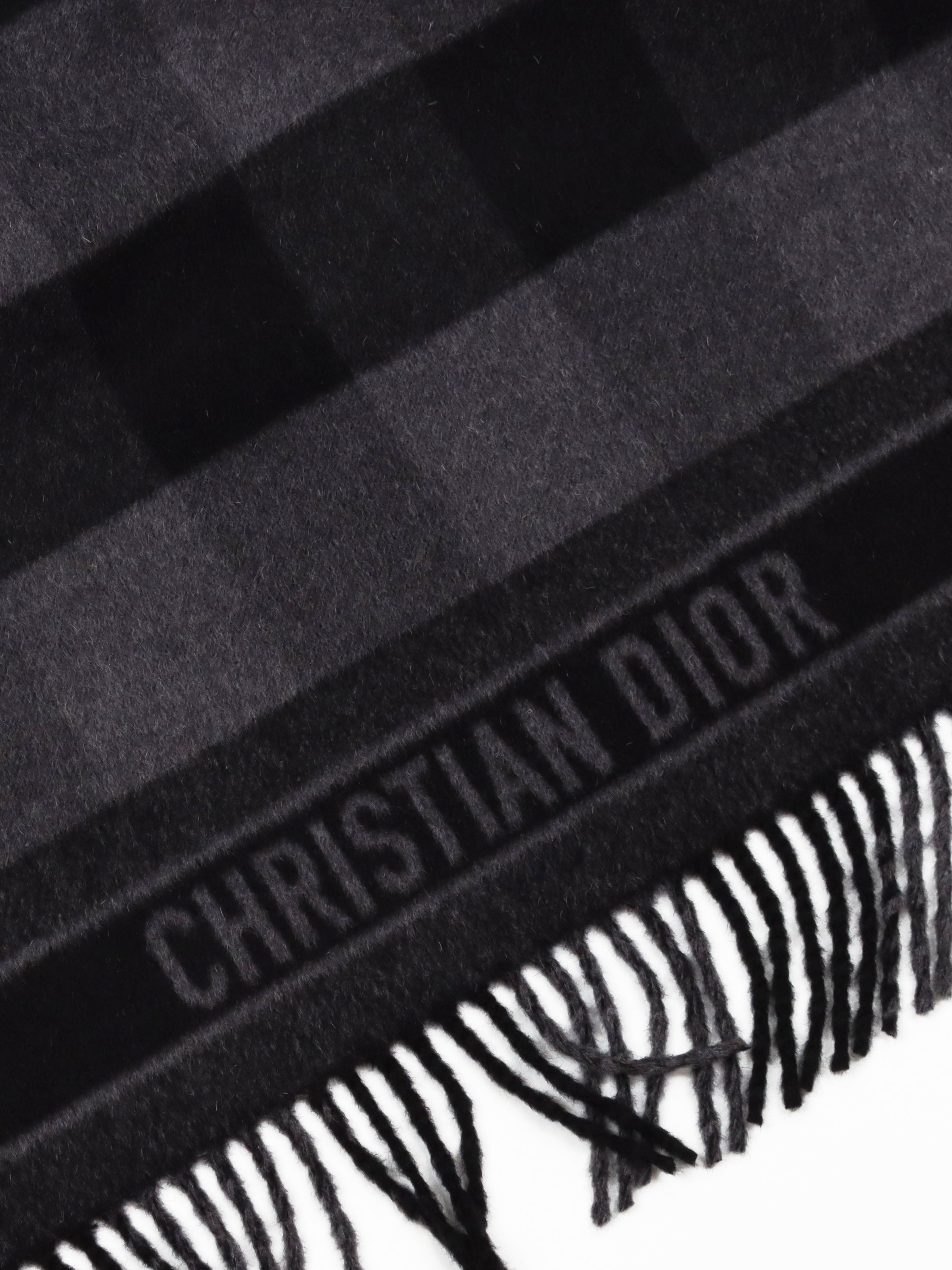 Dior Grey Check Fantaisie Scarf Jacket S