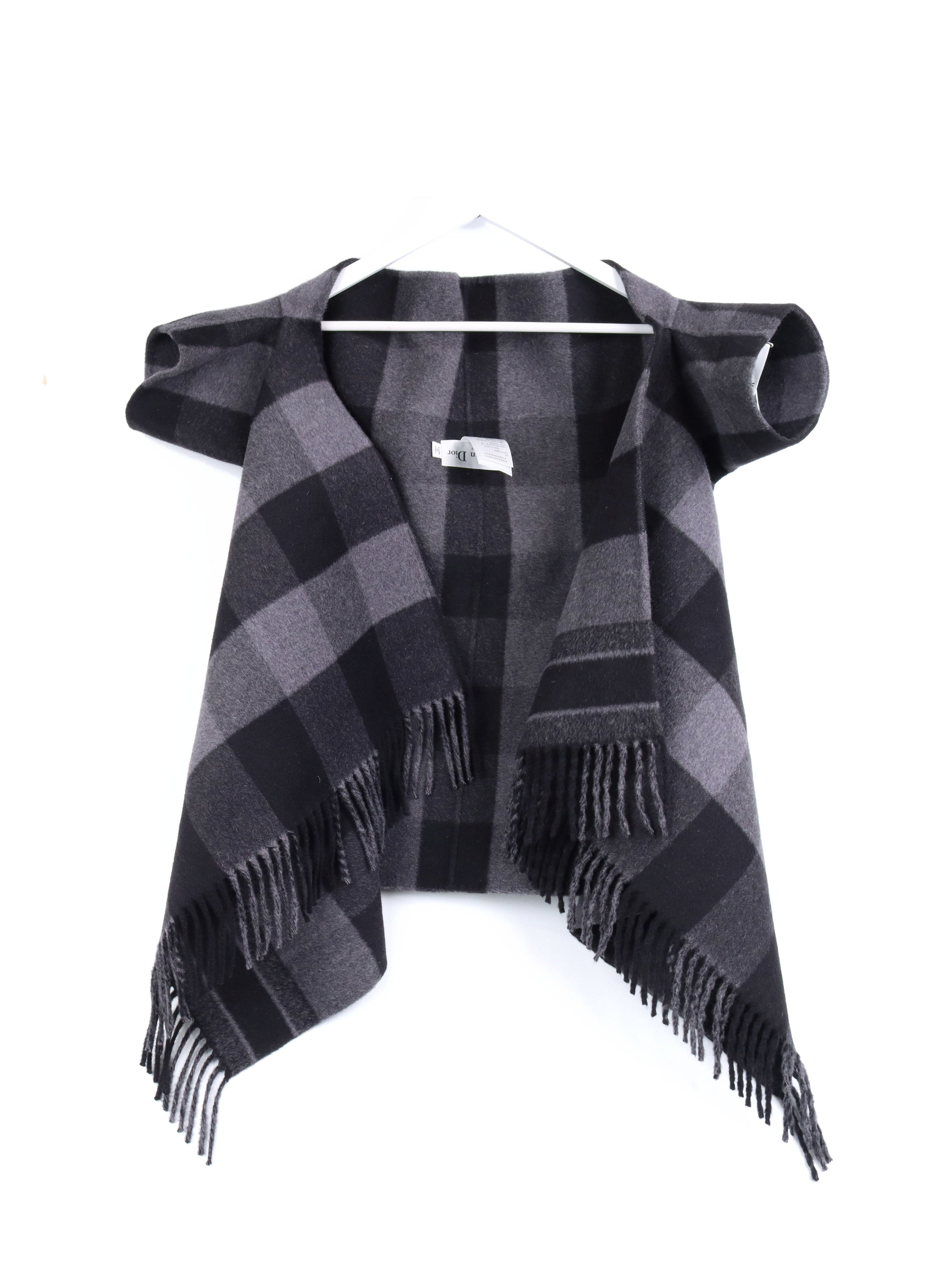 Dior Grey Check Fantaisie Scarf Jacket S