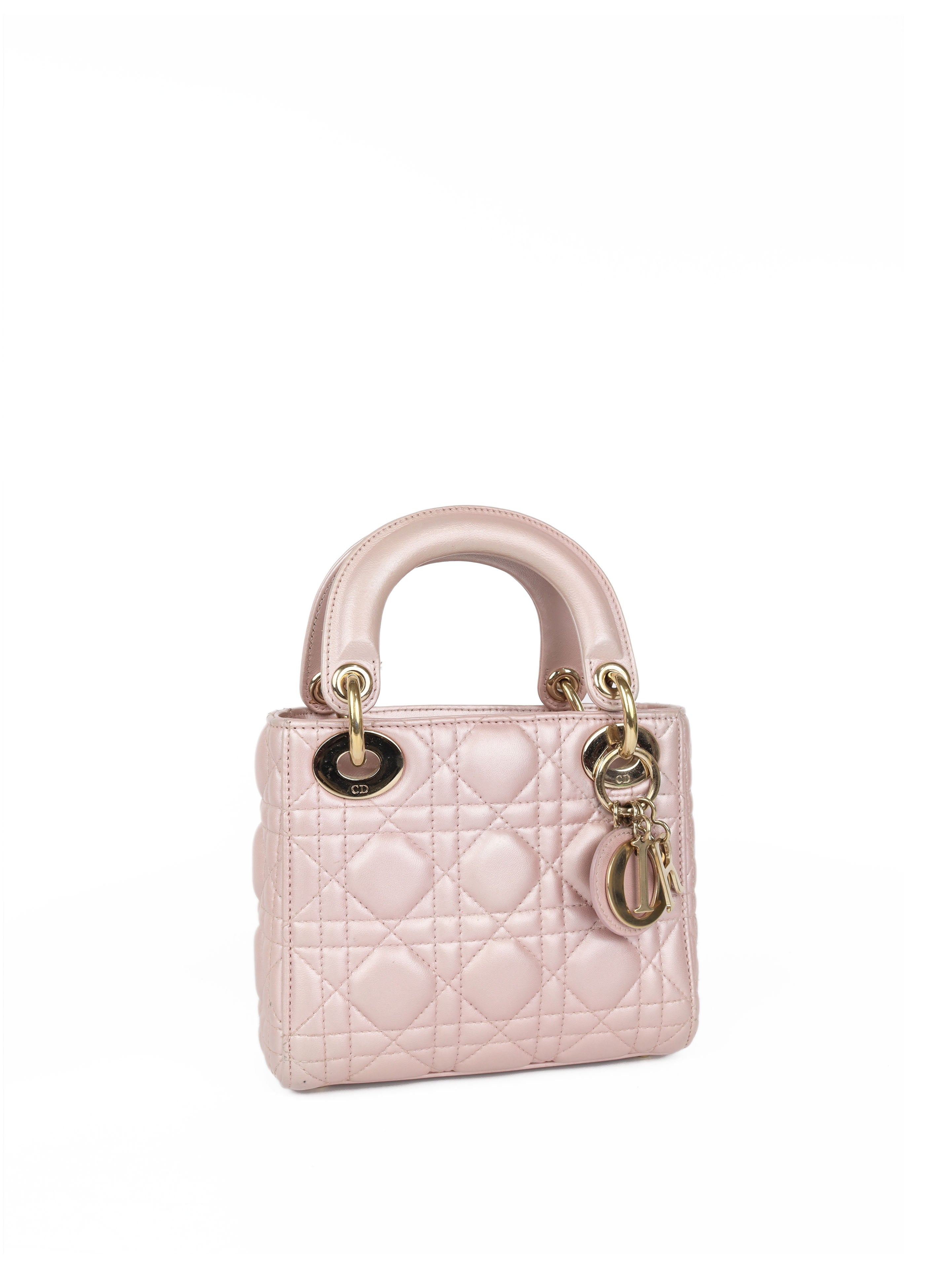 Dior Lotus Pearlescent Cannage Mini Lady Dior