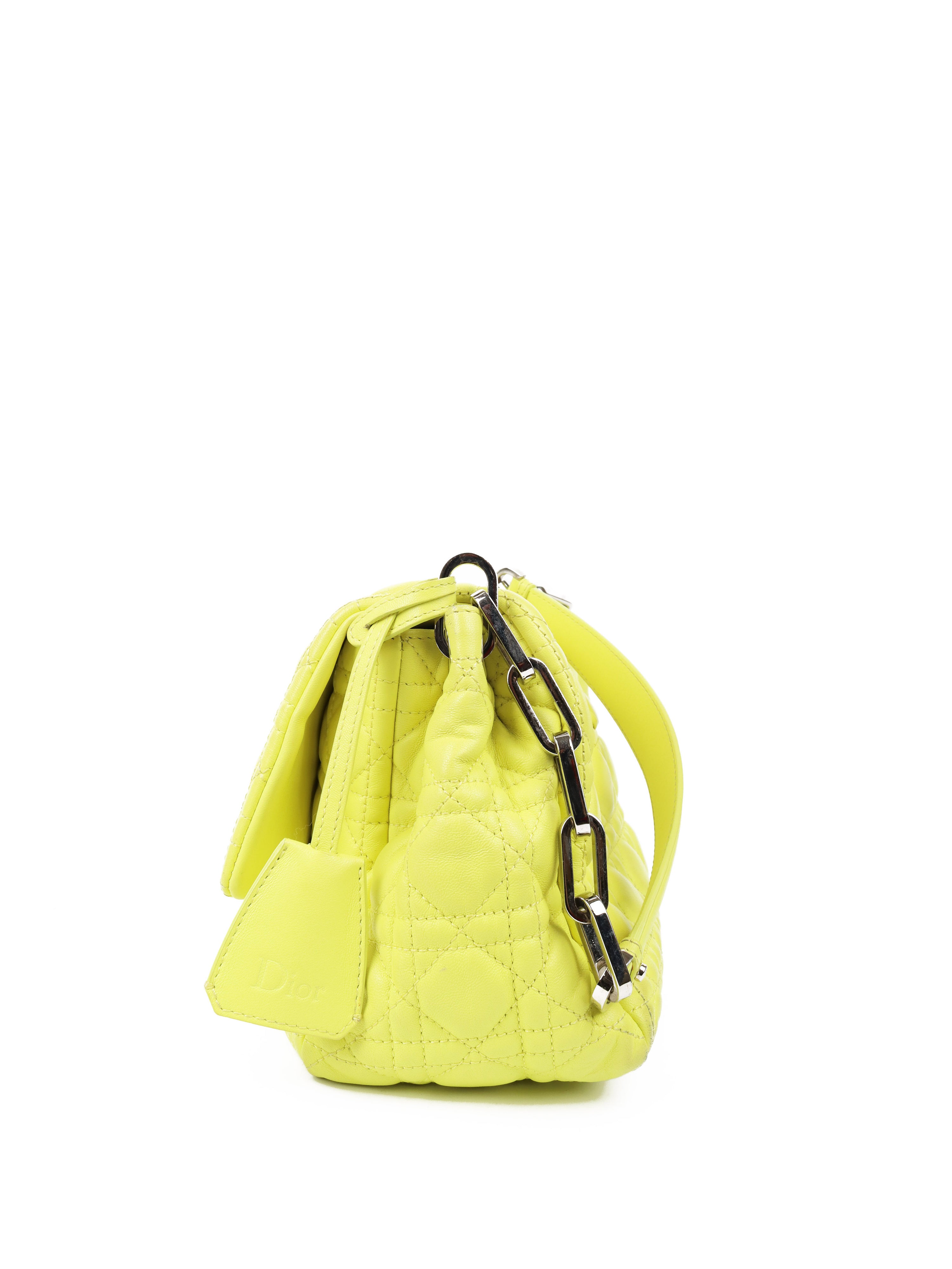Dior Neon Yellow Miss Dior Flap Bag