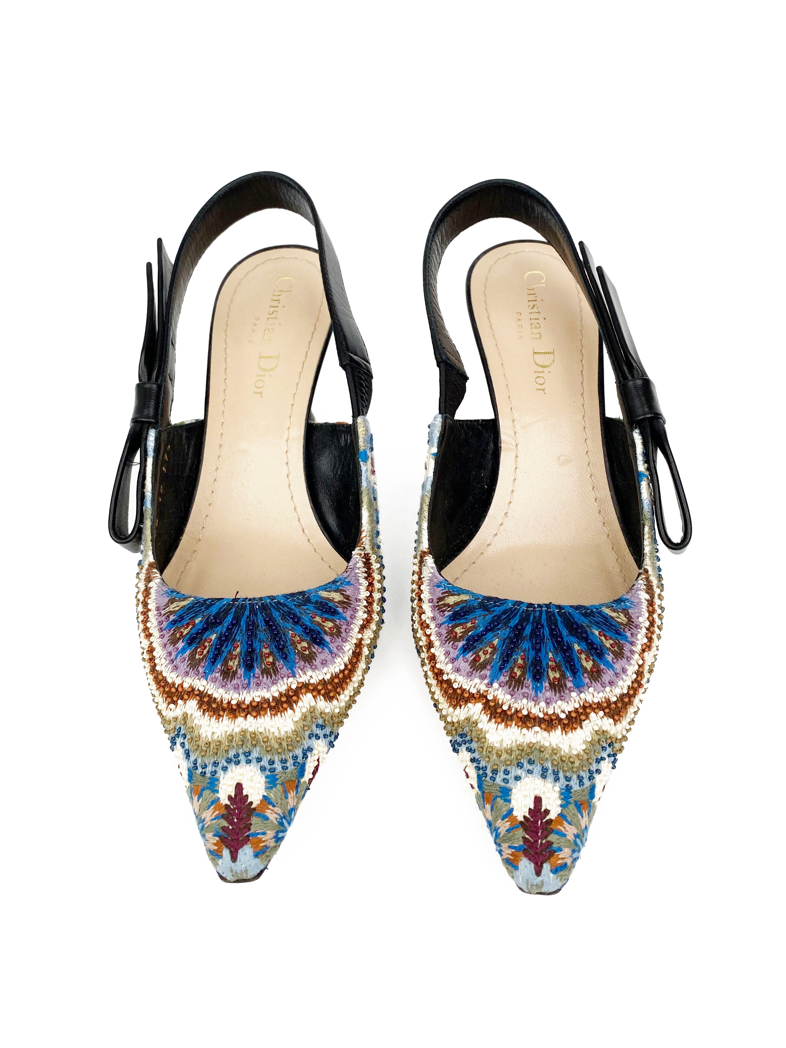 Dior Sweet-D Kaleidoscope Slingback Heels 37.5