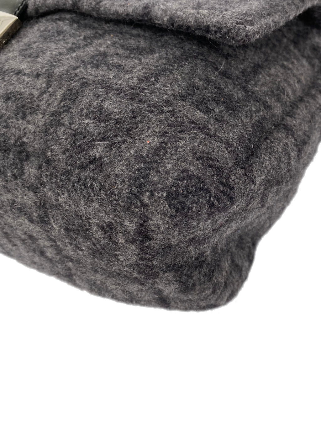 Fendi Black Wool Baguette Bag