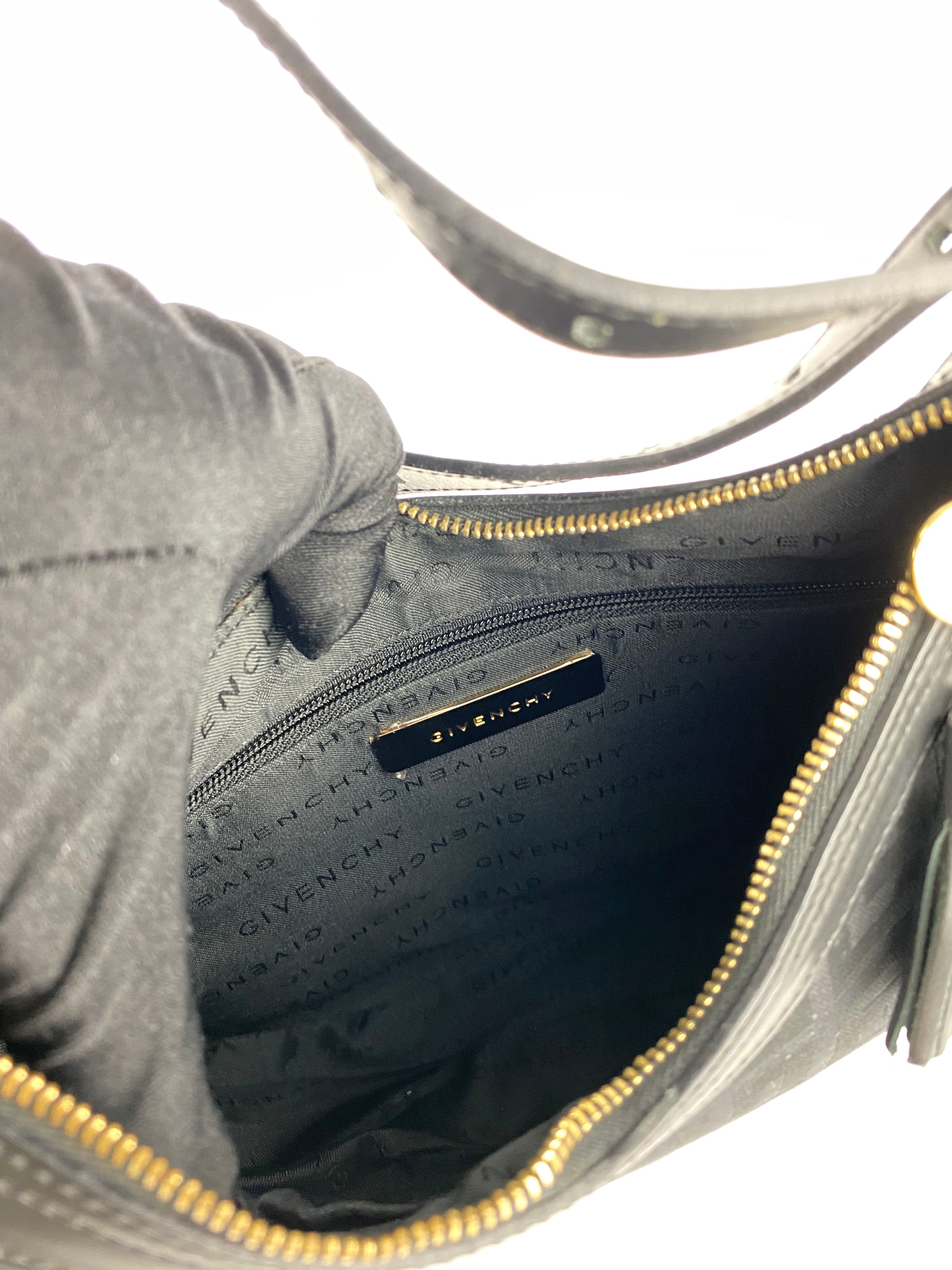 Givenchy Black Monogram Canvas Hobo Bag