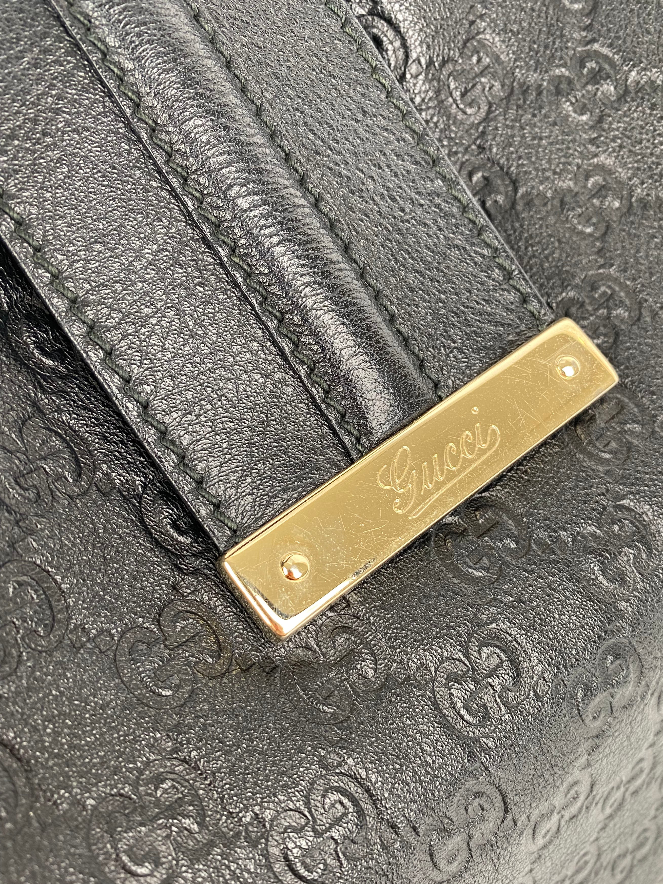 Gucci Black Guccissima Hobo Bag