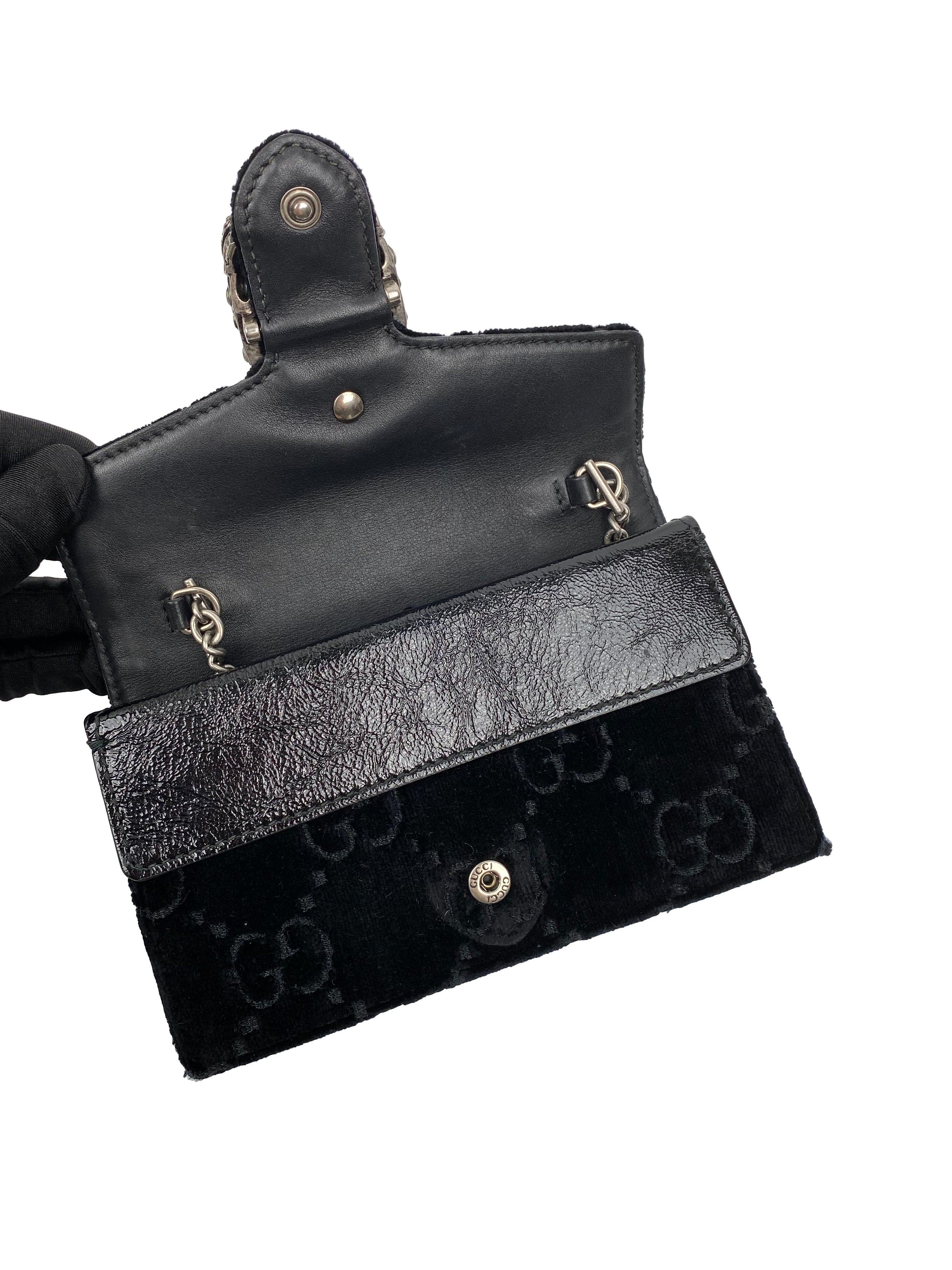 Gucci Black Mini Velvet Dionysus Bag